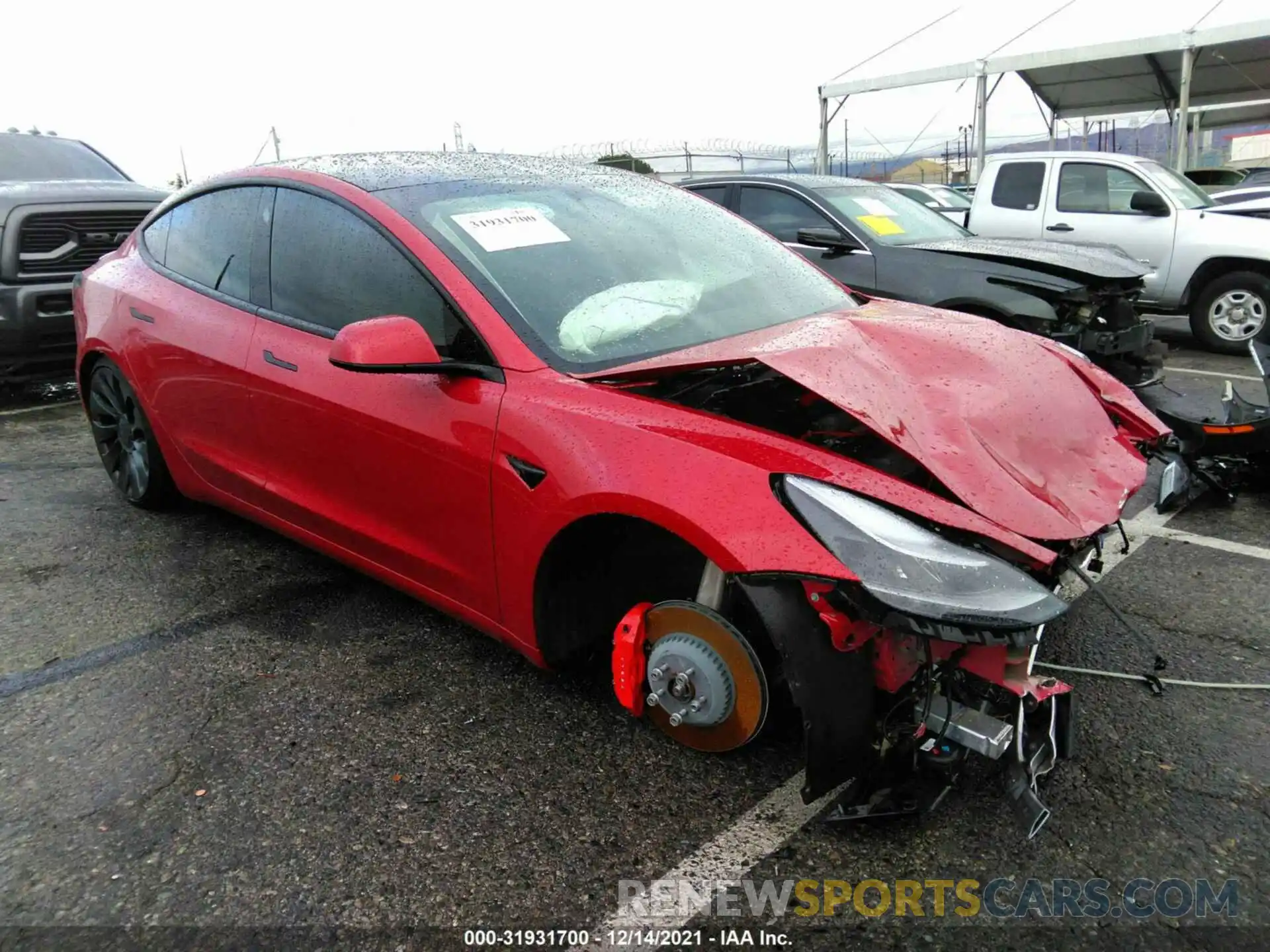 1 Photograph of a damaged car 5YJ3E1EC2MF028333 TESLA MODEL 3 2021