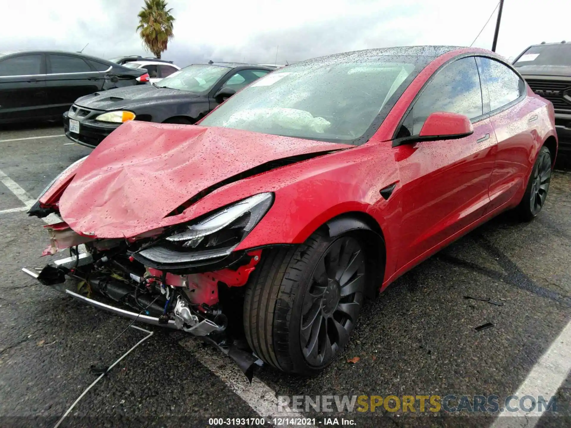 2 Photograph of a damaged car 5YJ3E1EC2MF028333 TESLA MODEL 3 2021