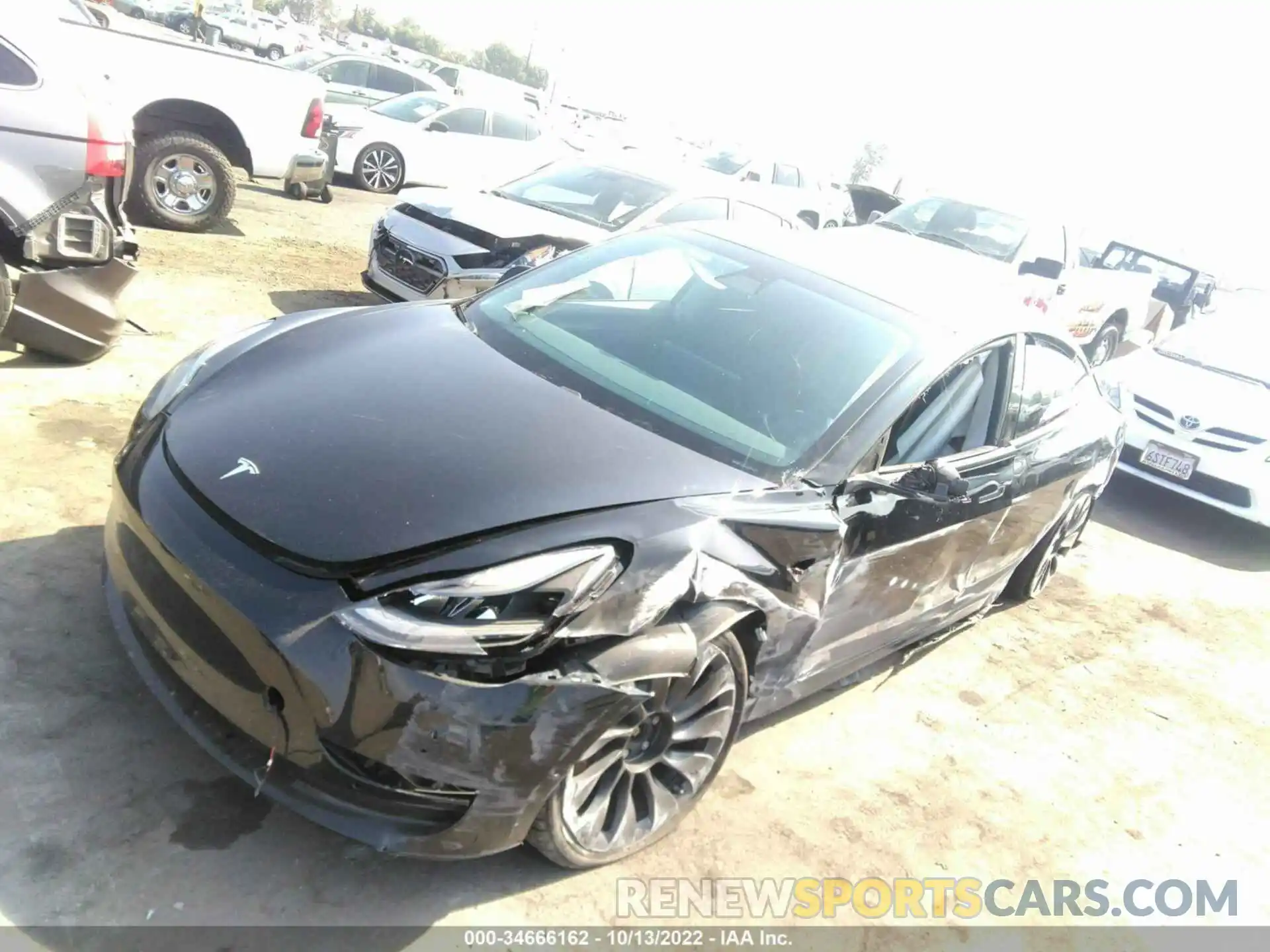 2 Photograph of a damaged car 5YJ3E1EC2MF030213 TESLA MODEL 3 2021