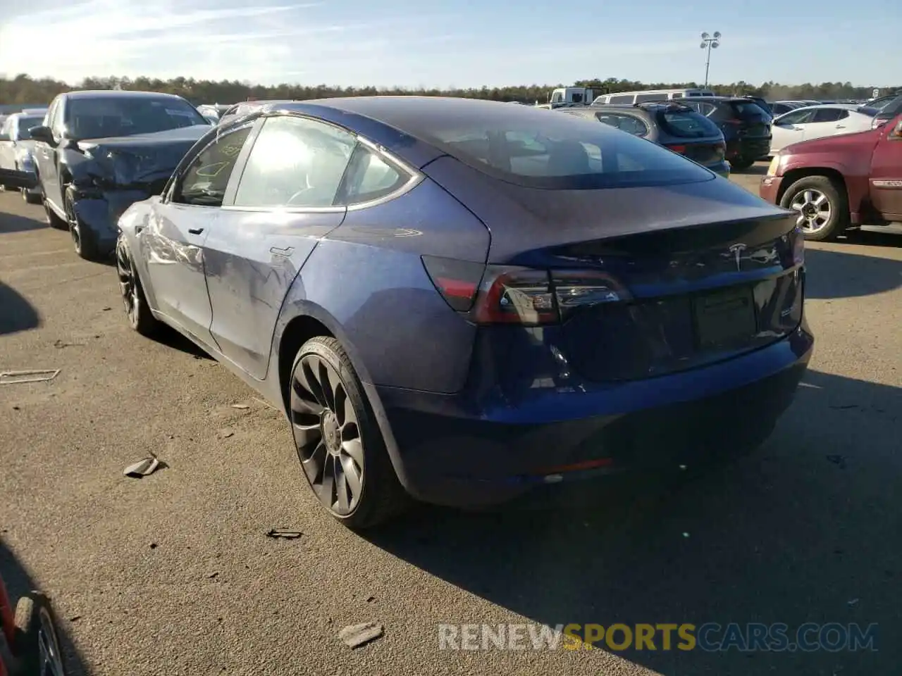 3 Photograph of a damaged car 5YJ3E1EC2MF973332 TESLA MODEL 3 2021