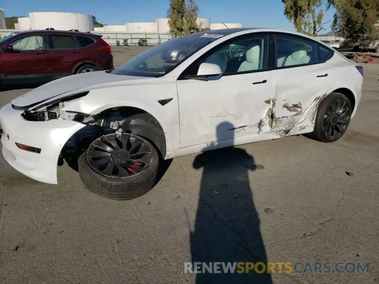 9 Photograph of a damaged car 5YJ3E1EC3MF020225 TESLA MODEL 3 2021