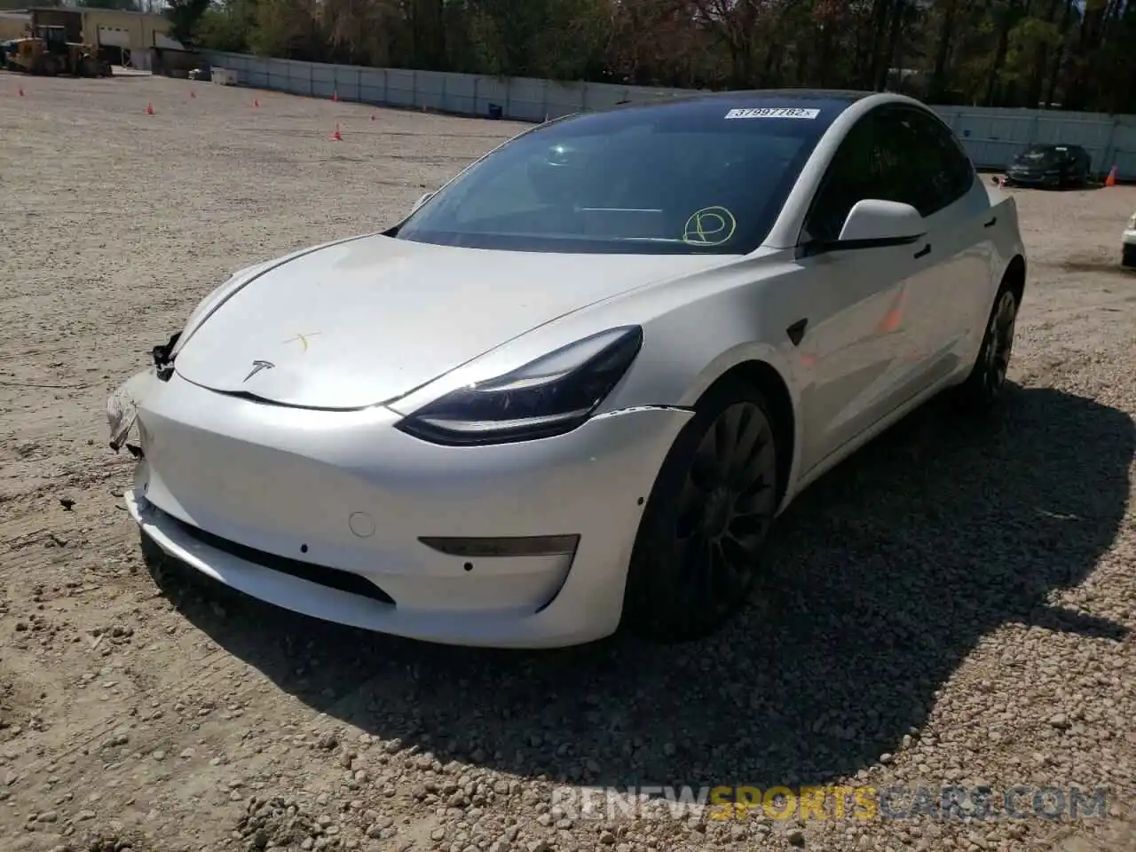 2 Фотография поврежденного автомобиля 5YJ3E1EC3MF024288 TESLA MODEL 3 2021