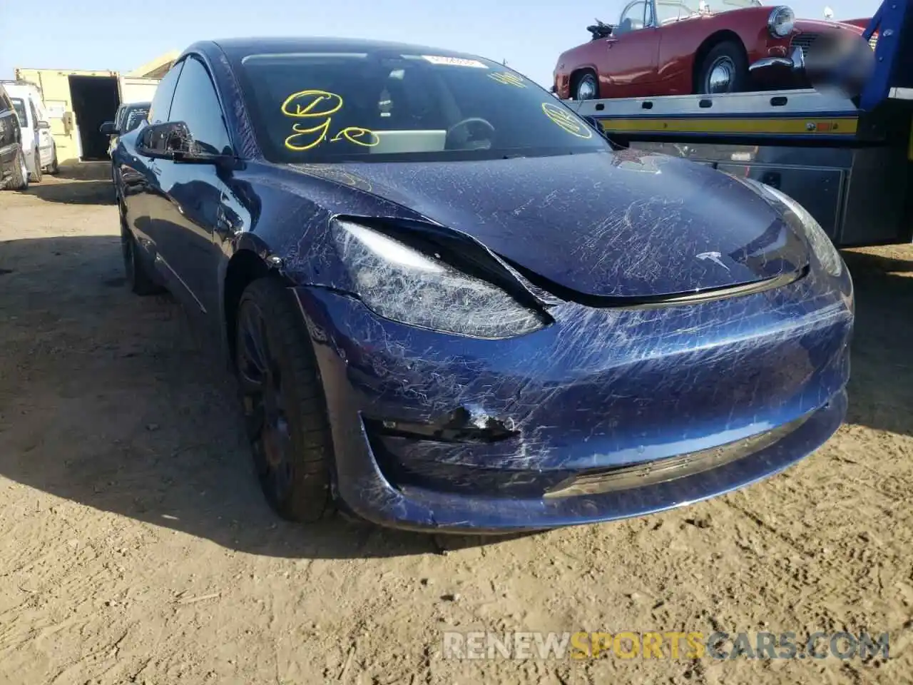 1 Photograph of a damaged car 5YJ3E1EC3MF064922 TESLA MODEL 3 2021