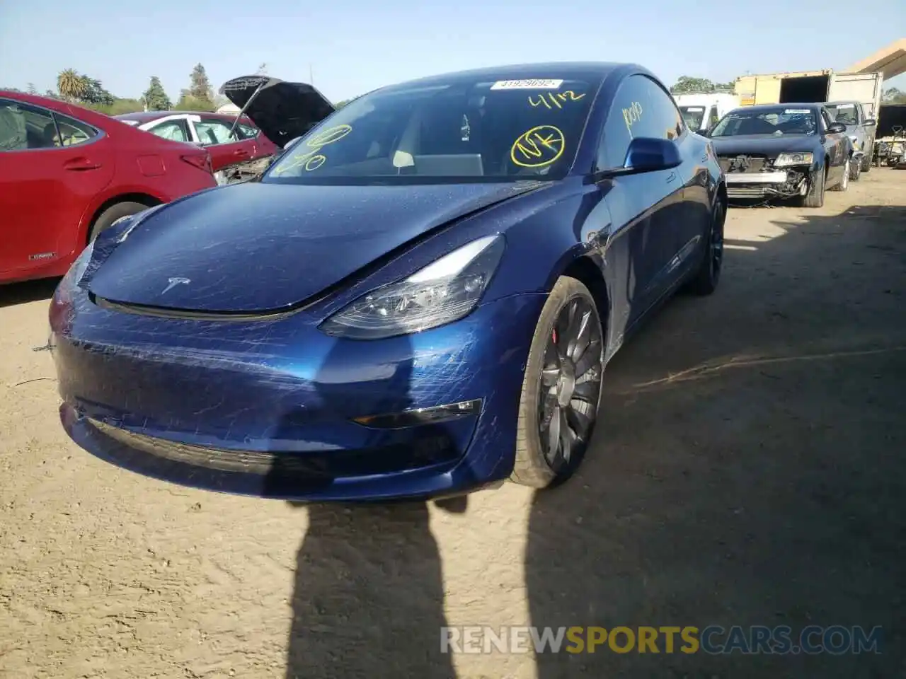 2 Photograph of a damaged car 5YJ3E1EC3MF064922 TESLA MODEL 3 2021