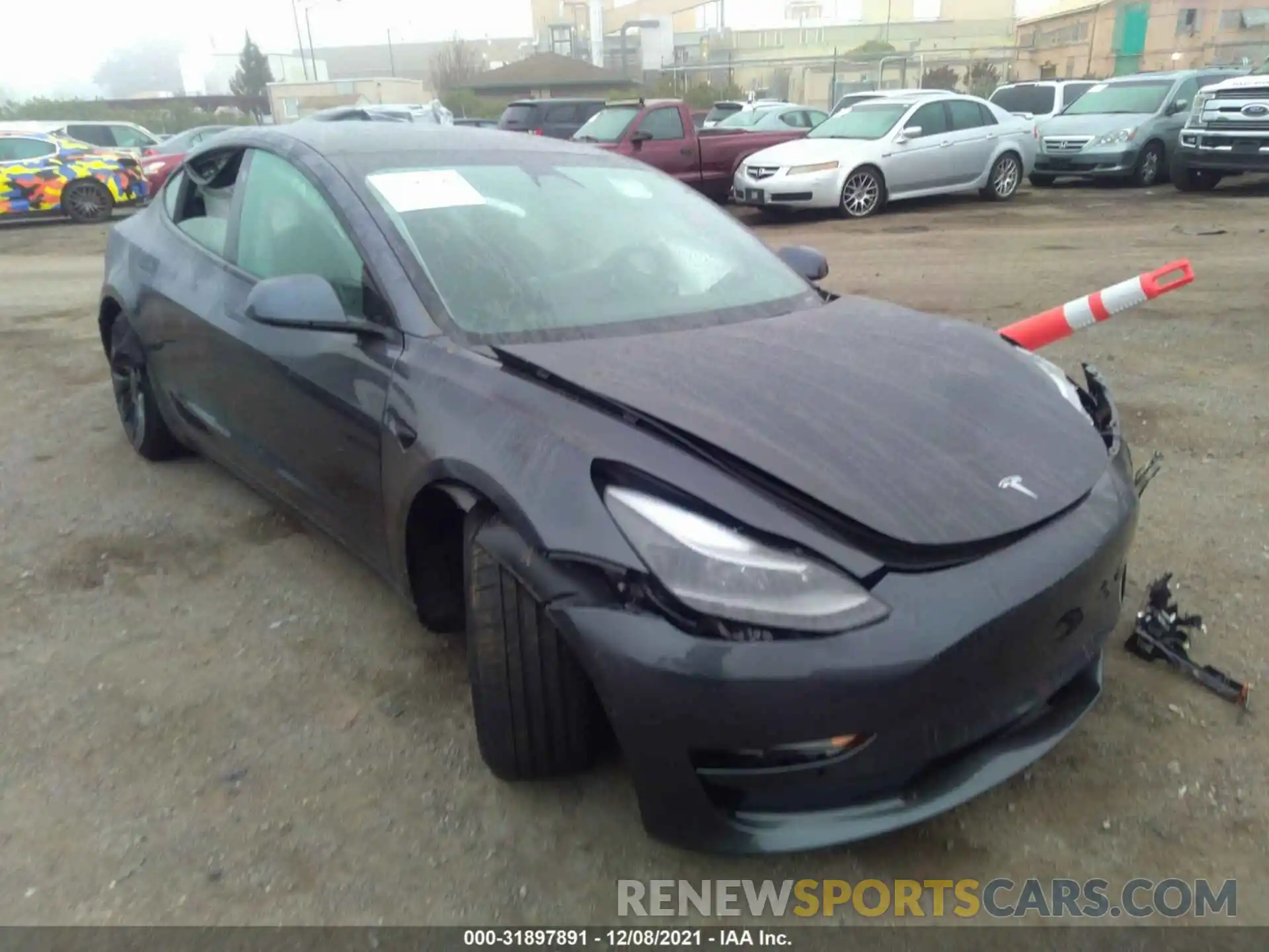 1 Photograph of a damaged car 5YJ3E1EC3MF073975 TESLA MODEL 3 2021