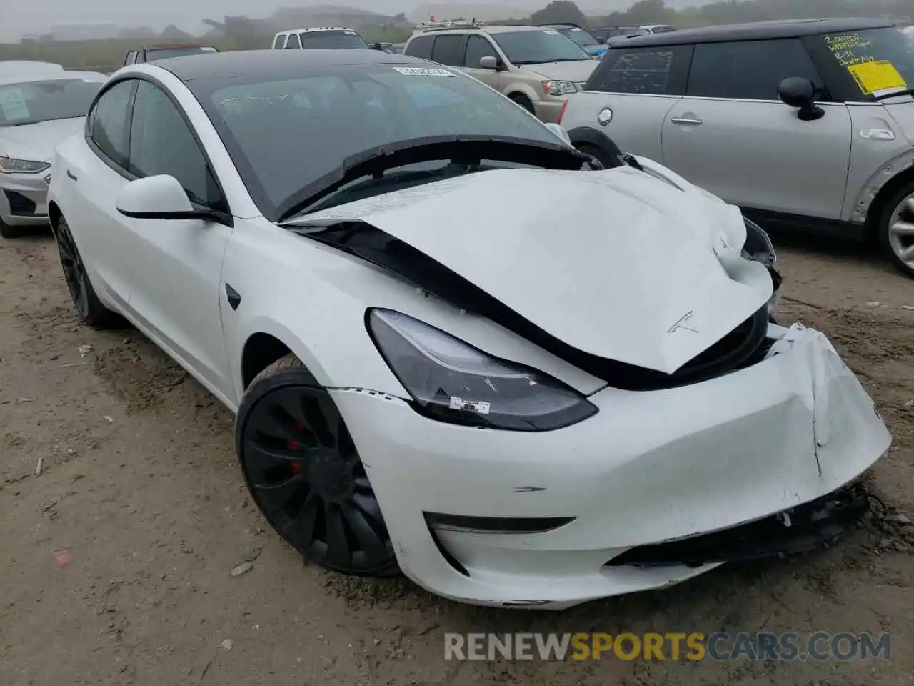 1 Photograph of a damaged car 5YJ3E1EC3MF094258 TESLA MODEL 3 2021