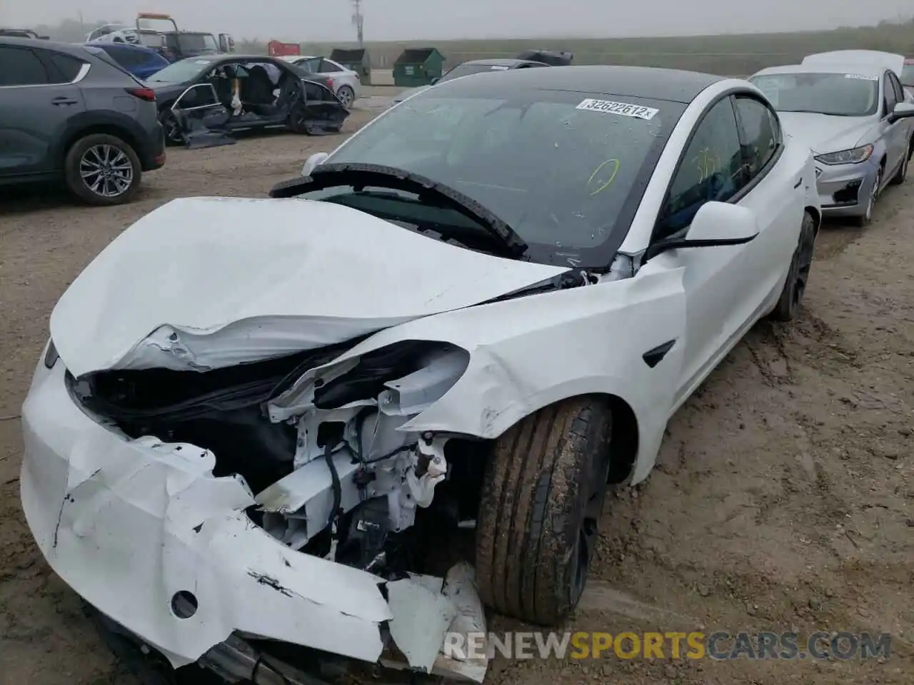 2 Photograph of a damaged car 5YJ3E1EC3MF094258 TESLA MODEL 3 2021