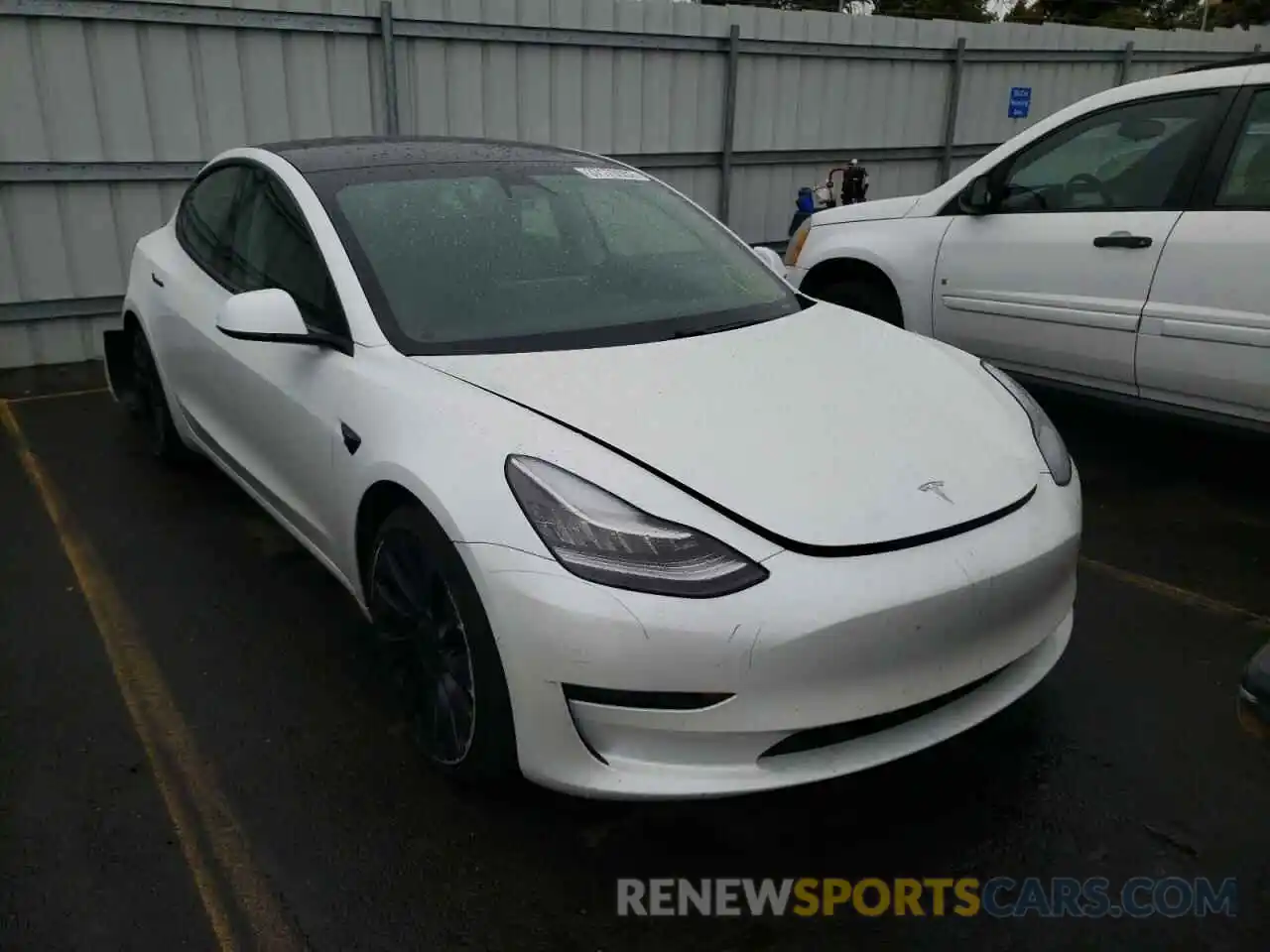 1 Photograph of a damaged car 5YJ3E1EC3MF850879 TESLA MODEL 3 2021