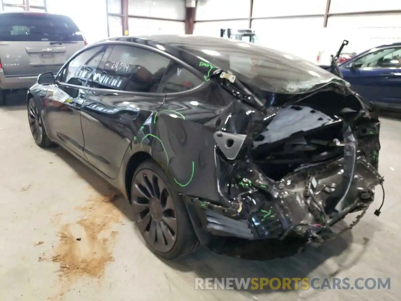 3 Photograph of a damaged car 5YJ3E1EC3MF913611 TESLA MODEL 3 2021