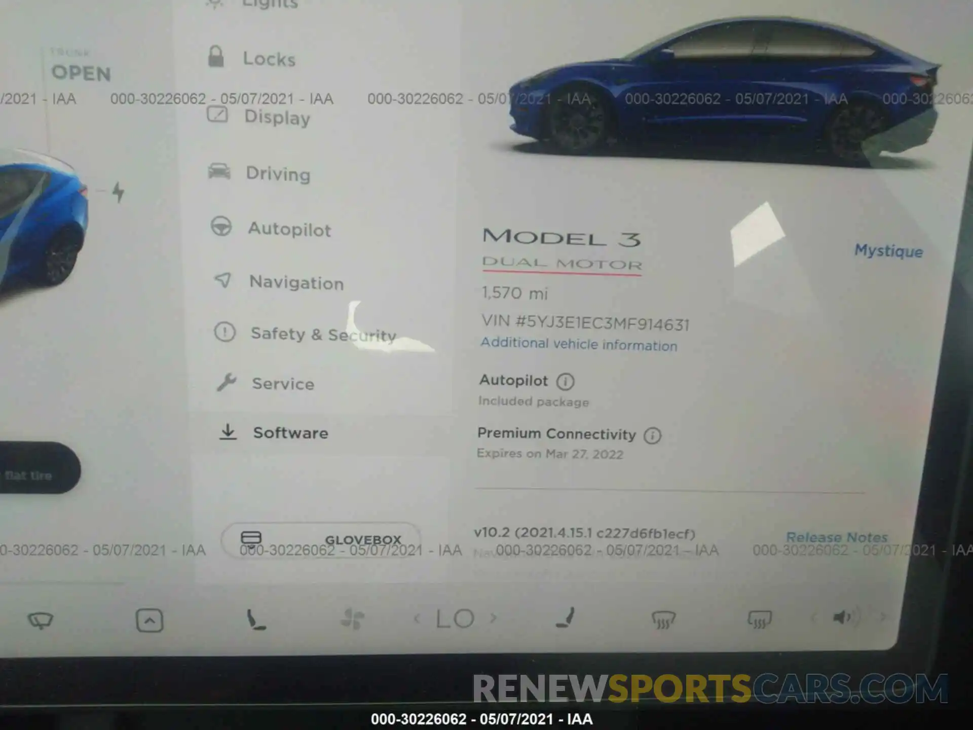 7 Фотография поврежденного автомобиля 5YJ3E1EC3MF914631 TESLA MODEL 3 2021