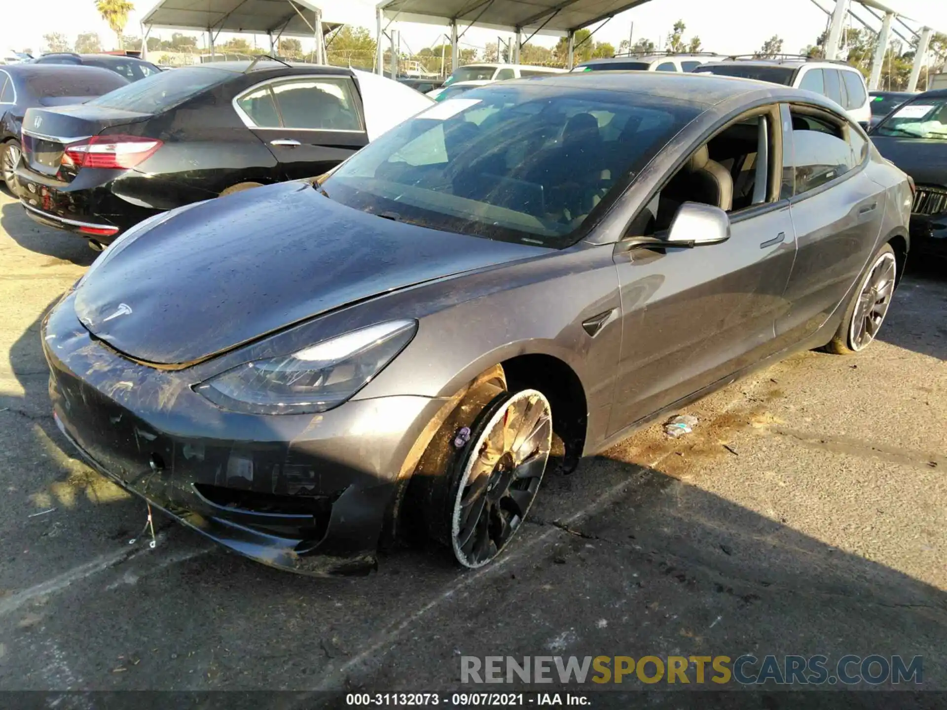 2 Photograph of a damaged car 5YJ3E1EC3MF926021 TESLA MODEL 3 2021