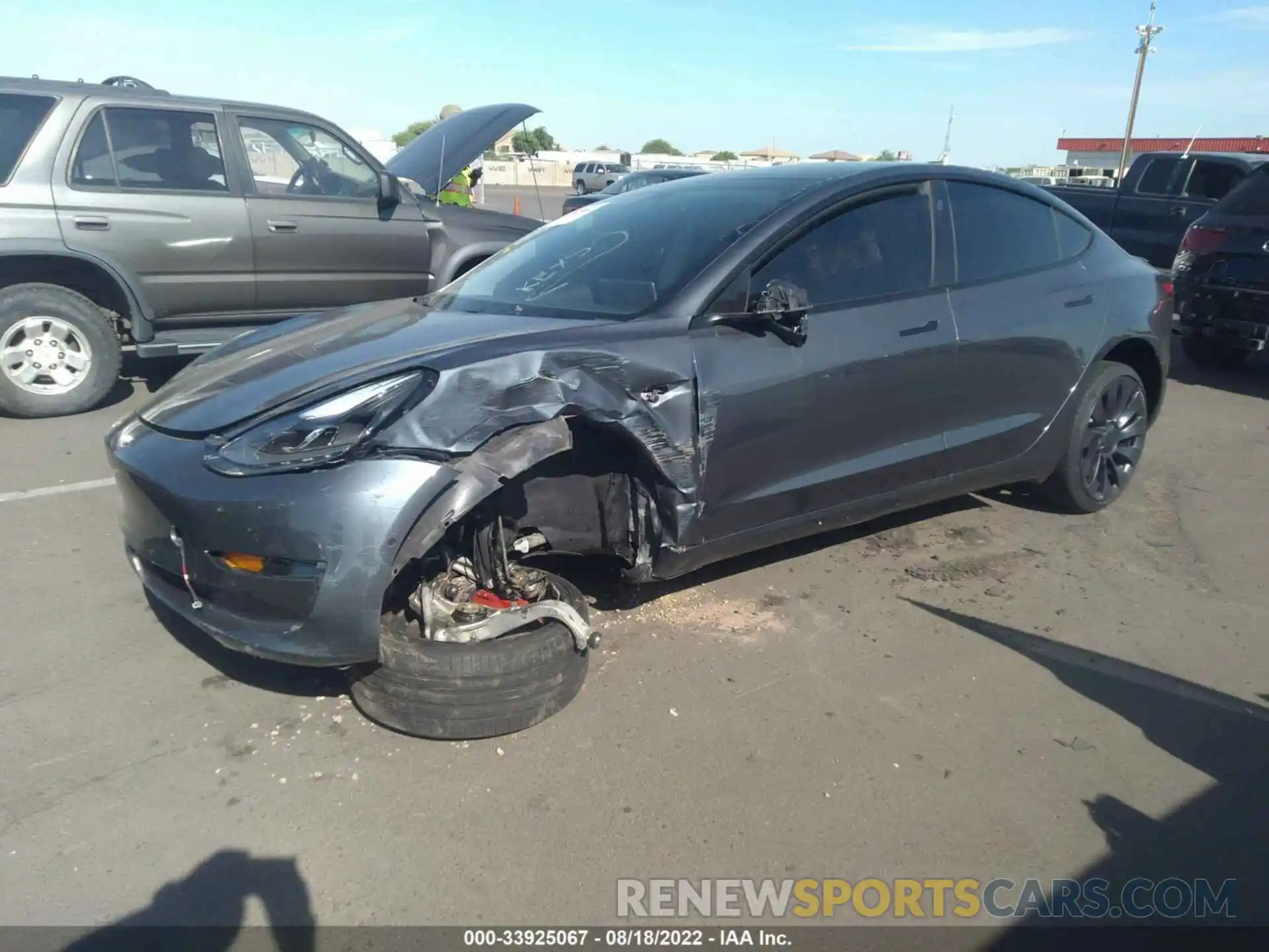 2 Photograph of a damaged car 5YJ3E1EC3MF926536 TESLA MODEL 3 2021