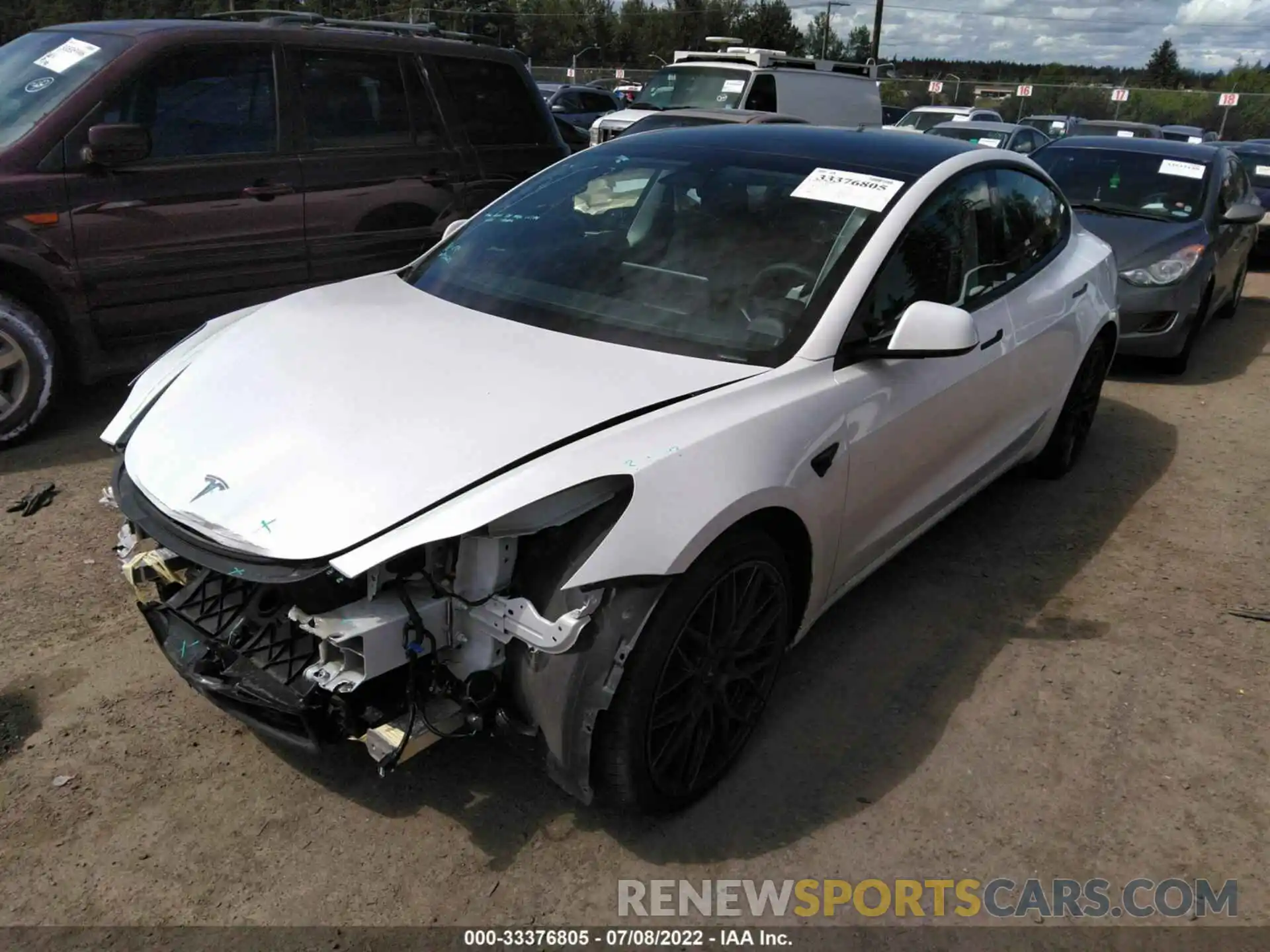 2 Photograph of a damaged car 5YJ3E1EC3MF996893 TESLA MODEL 3 2021