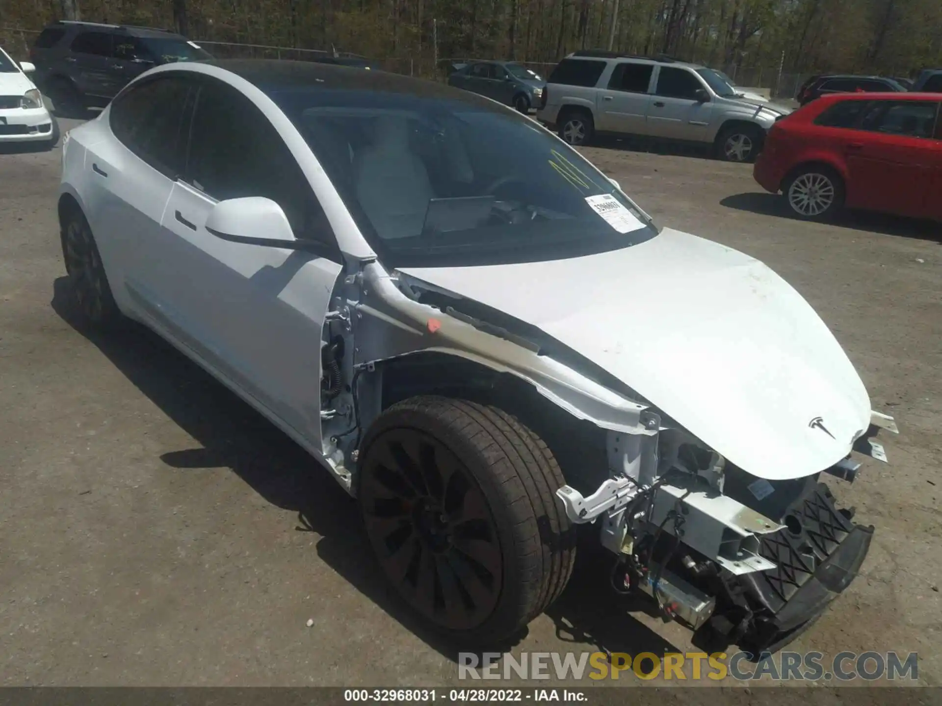 1 Photograph of a damaged car 5YJ3E1EC4MF097346 TESLA MODEL 3 2021