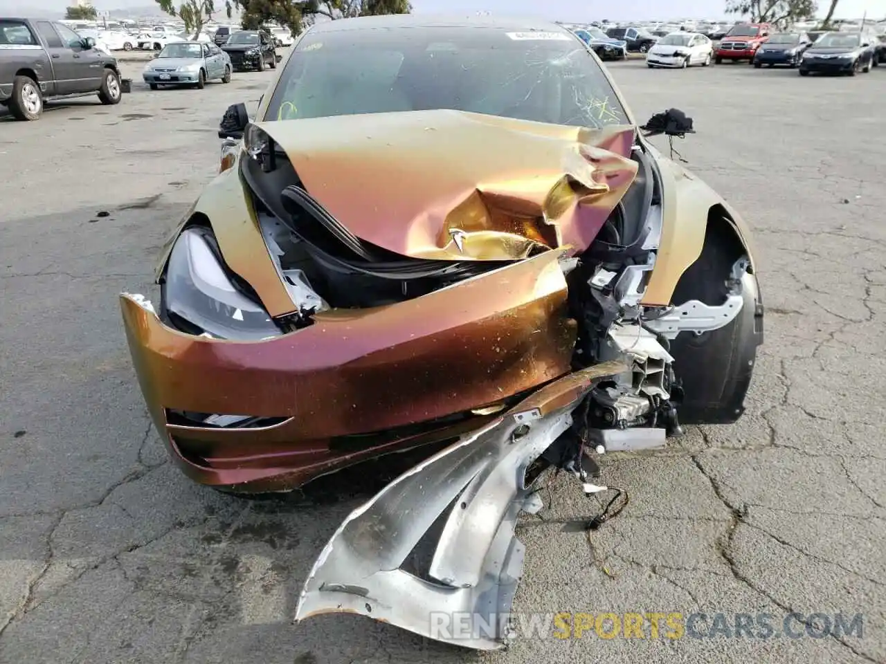 9 Photograph of a damaged car 5YJ3E1EC4MF870543 TESLA MODEL 3 2021