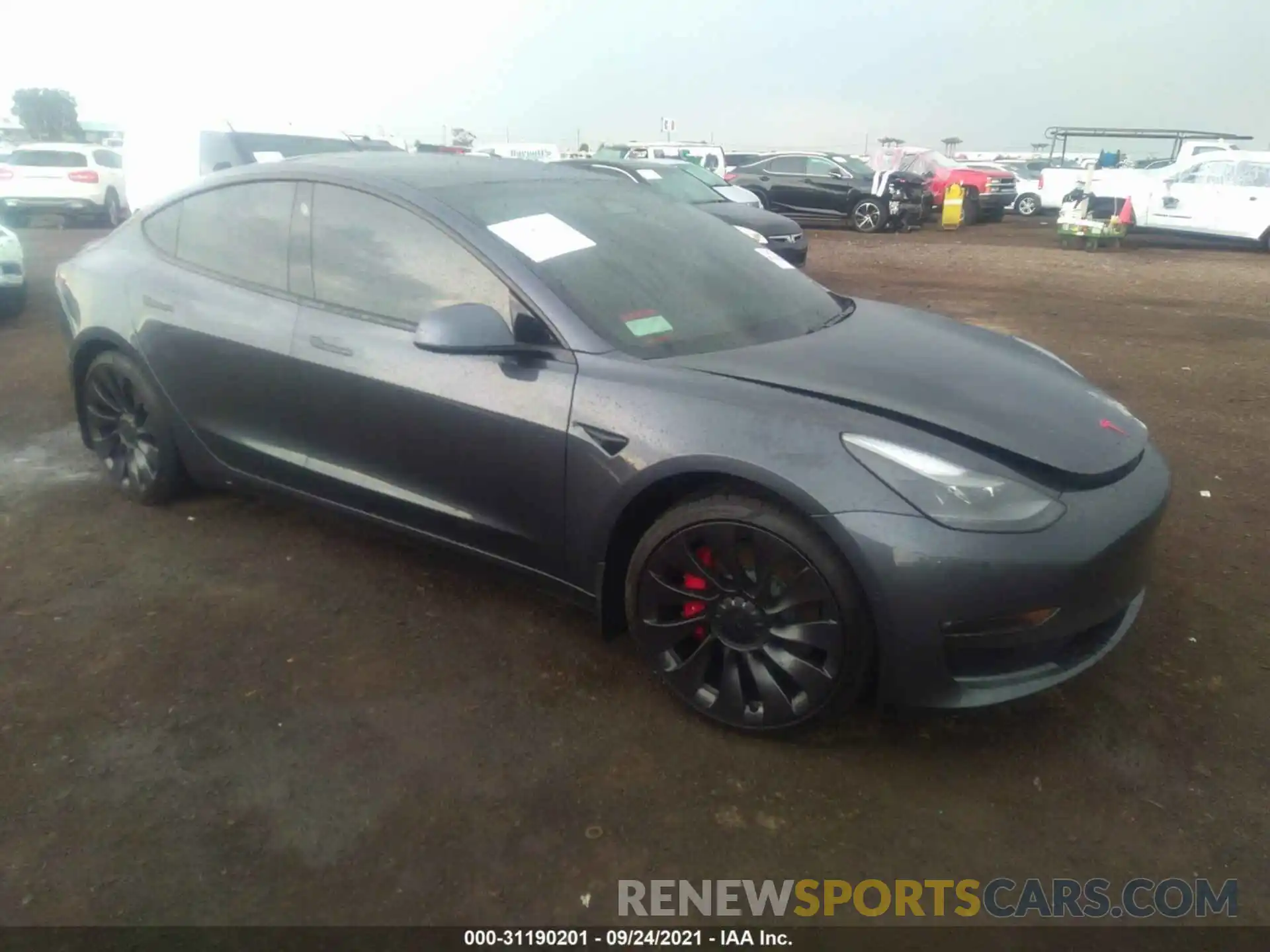 1 Photograph of a damaged car 5YJ3E1EC5MF025510 TESLA MODEL 3 2021