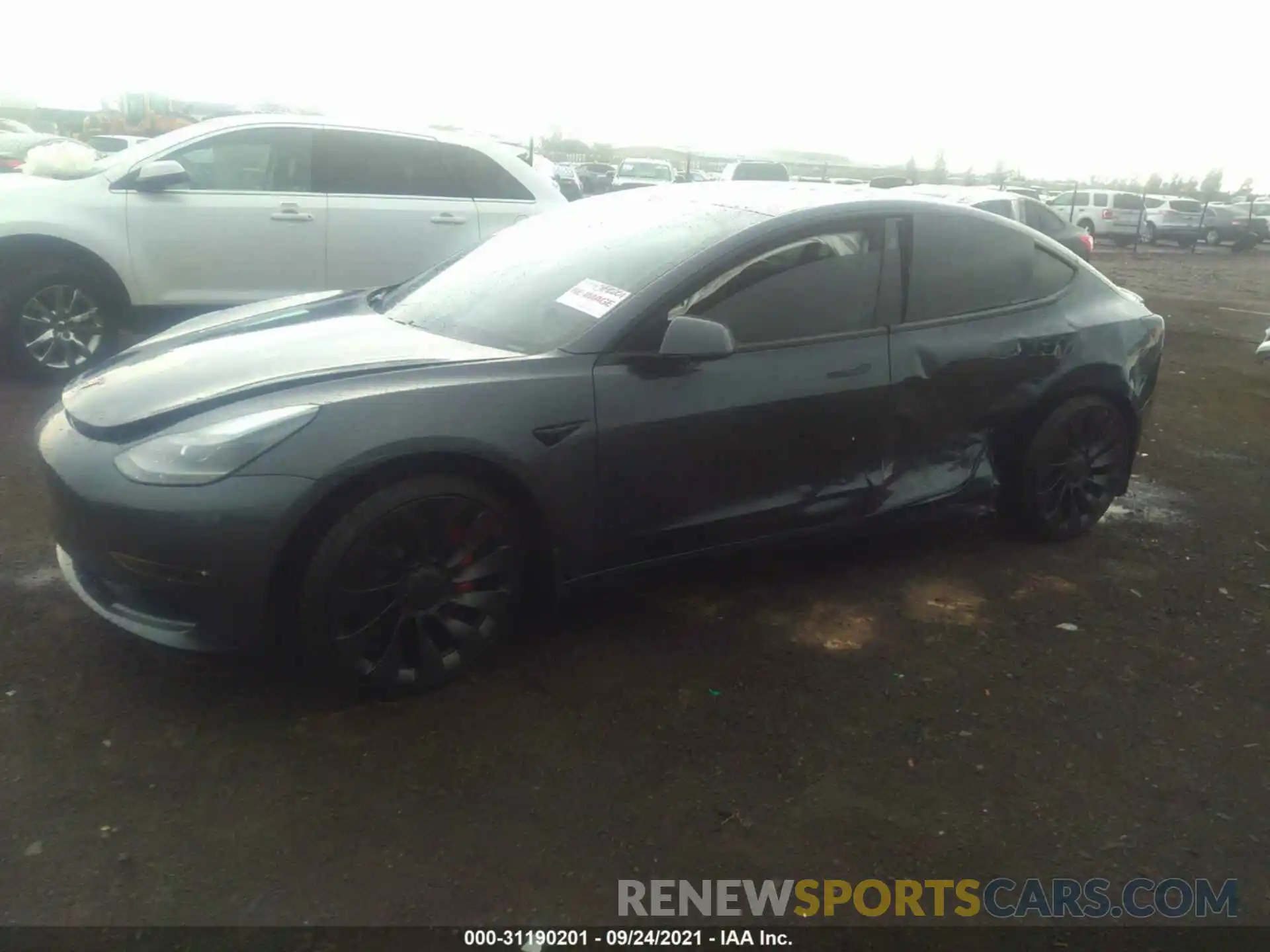 2 Photograph of a damaged car 5YJ3E1EC5MF025510 TESLA MODEL 3 2021