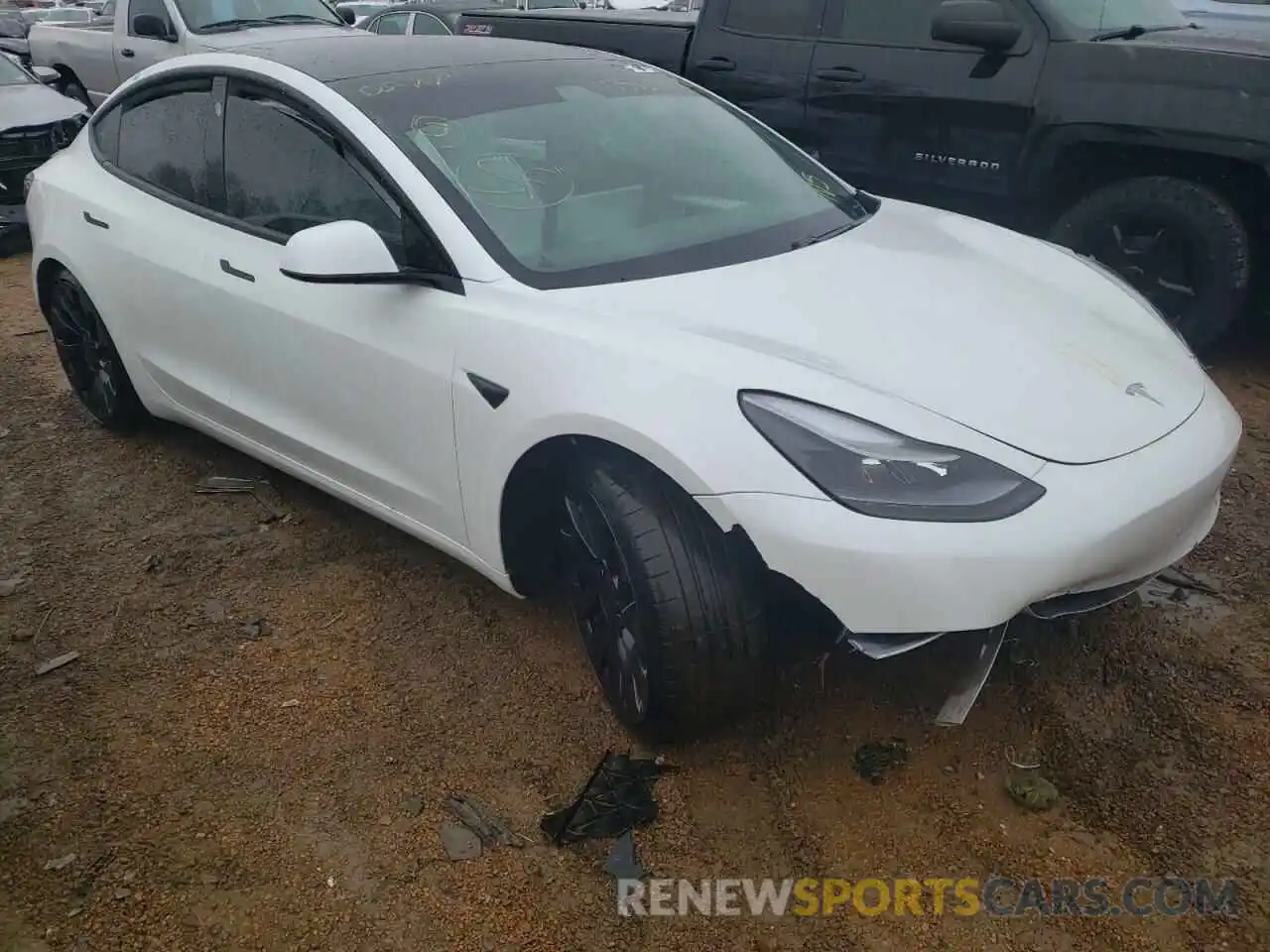 1 Photograph of a damaged car 5YJ3E1EC5MF044638 TESLA MODEL 3 2021