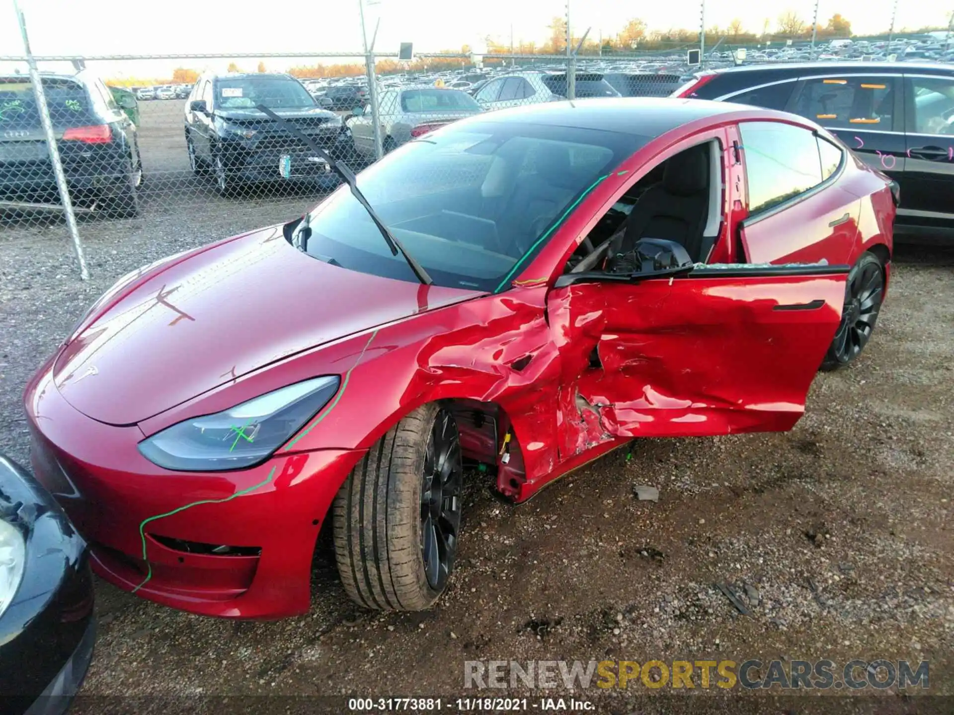 2 Photograph of a damaged car 5YJ3E1EC5MF061875 TESLA MODEL 3 2021