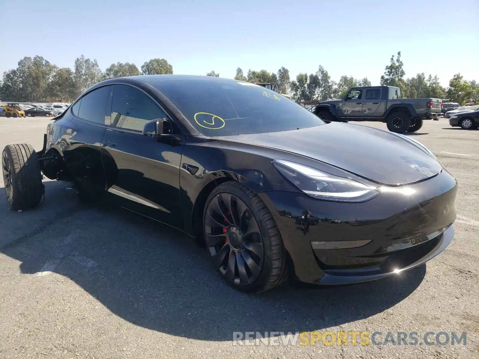 1 Photograph of a damaged car 5YJ3E1EC5MF078322 TESLA MODEL 3 2021