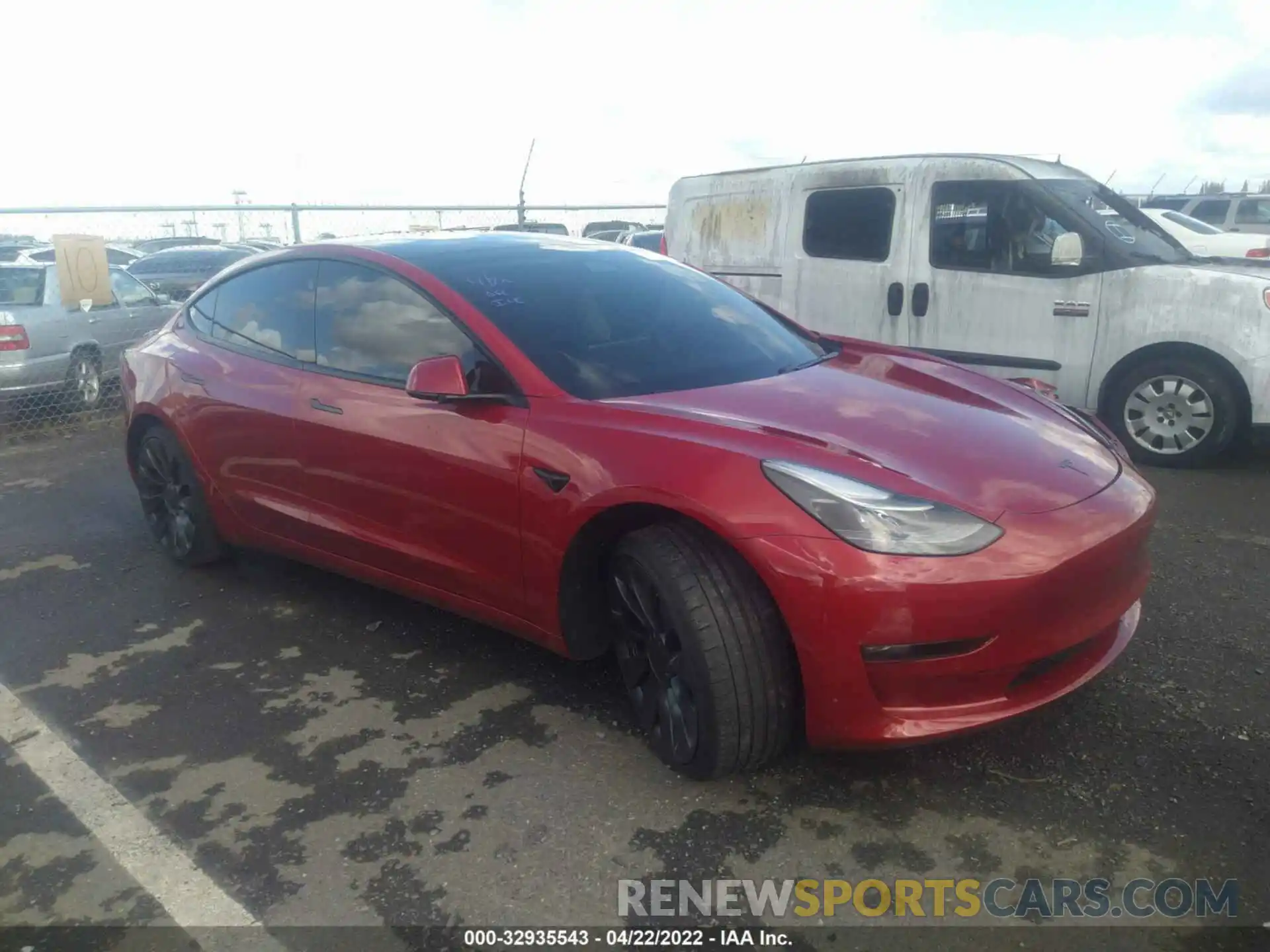 1 Photograph of a damaged car 5YJ3E1EC5MF947940 TESLA MODEL 3 2021