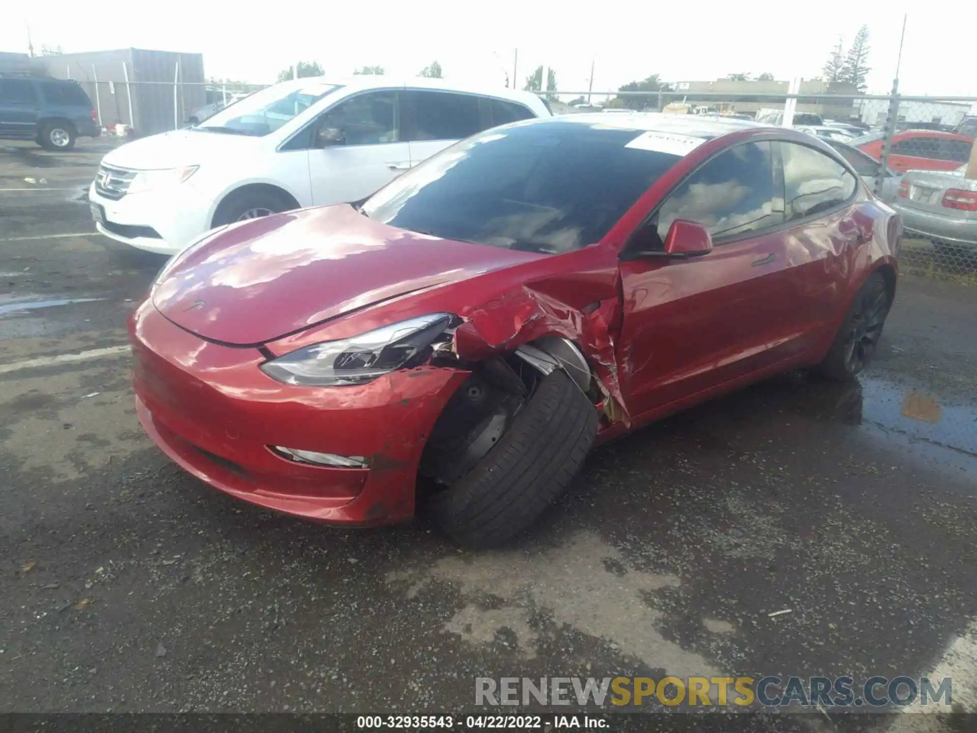 2 Photograph of a damaged car 5YJ3E1EC5MF947940 TESLA MODEL 3 2021