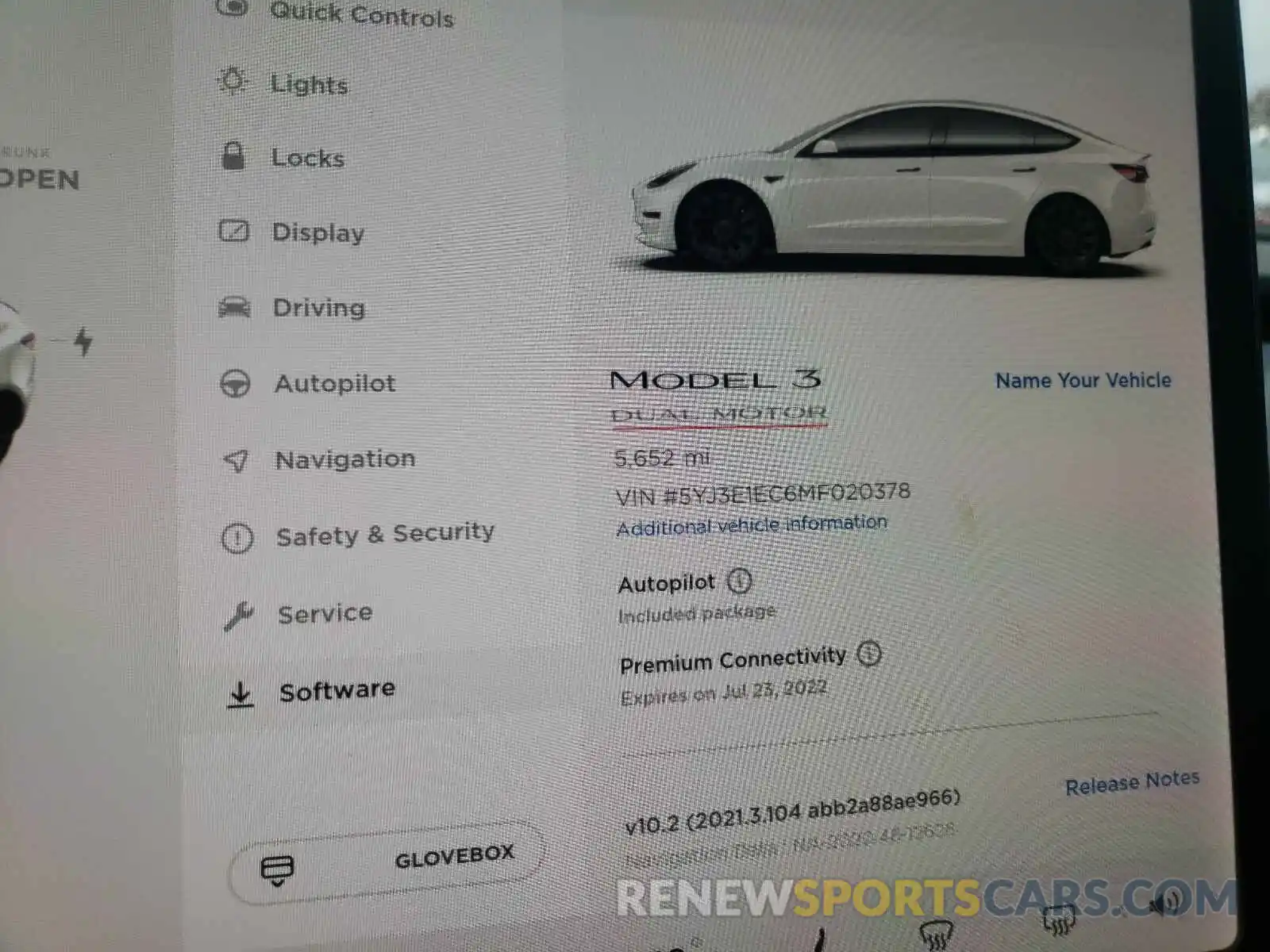 8 Фотография поврежденного автомобиля 5YJ3E1EC6MF020378 TESLA MODEL 3 2021