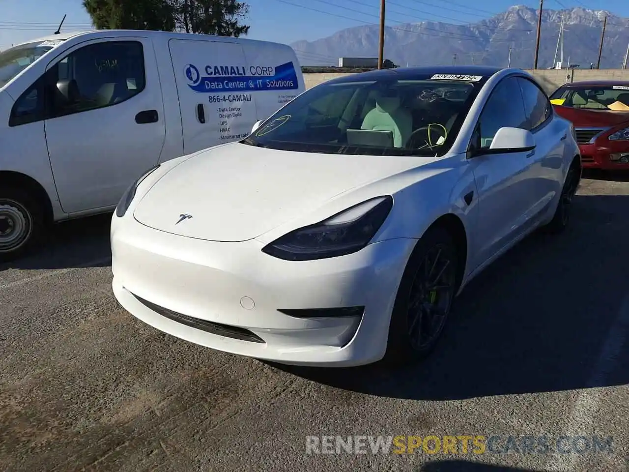 2 Photograph of a damaged car 5YJ3E1EC6MF926207 TESLA MODEL 3 2021