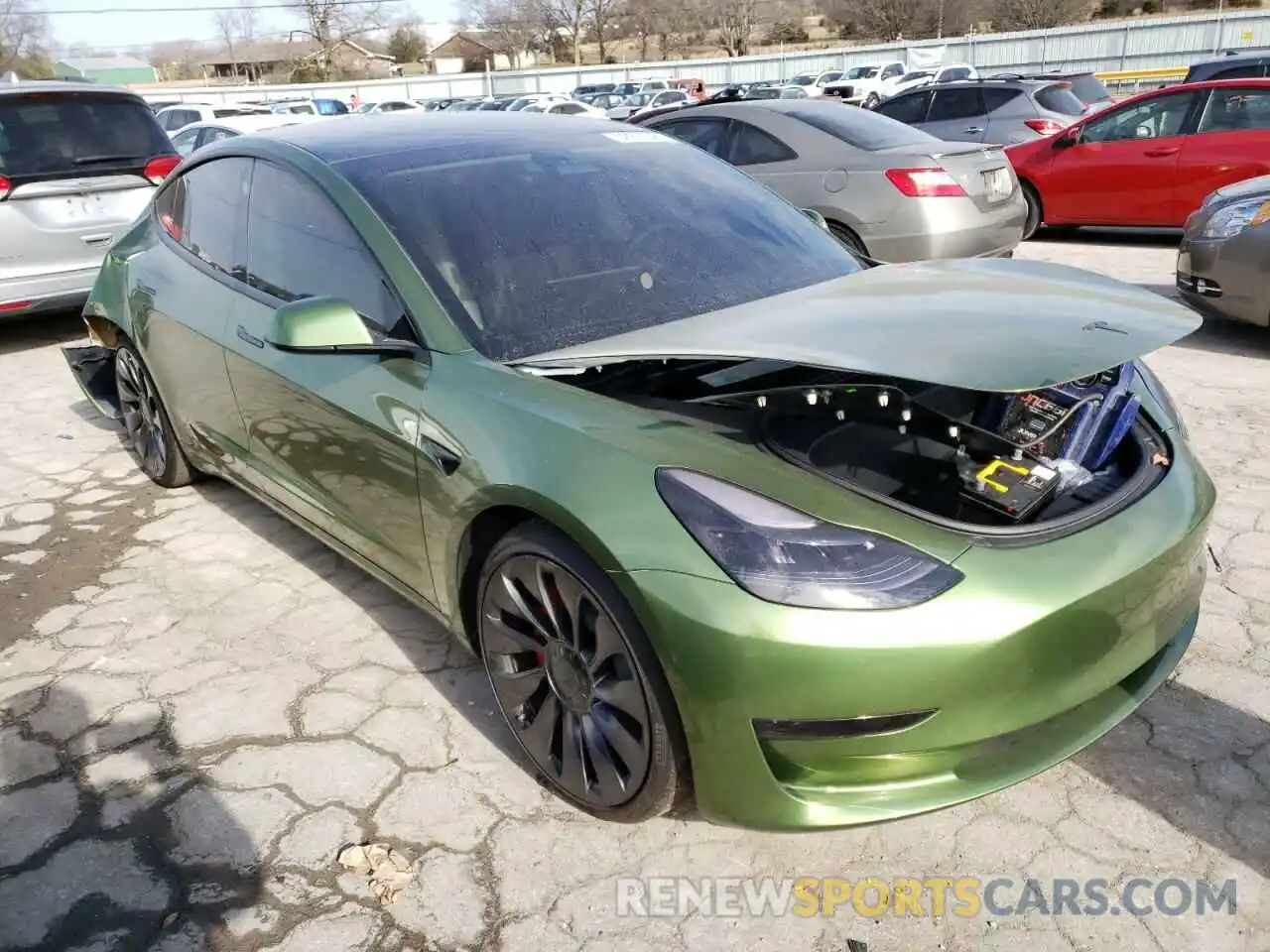 1 Photograph of a damaged car 5YJ3E1EC6MF992367 TESLA MODEL 3 2021