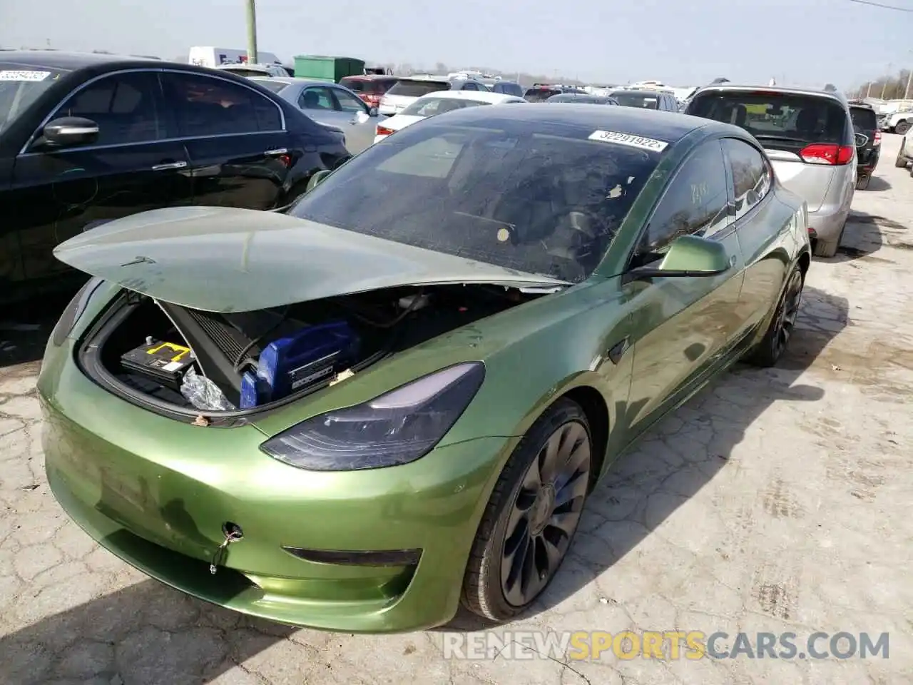 2 Photograph of a damaged car 5YJ3E1EC6MF992367 TESLA MODEL 3 2021