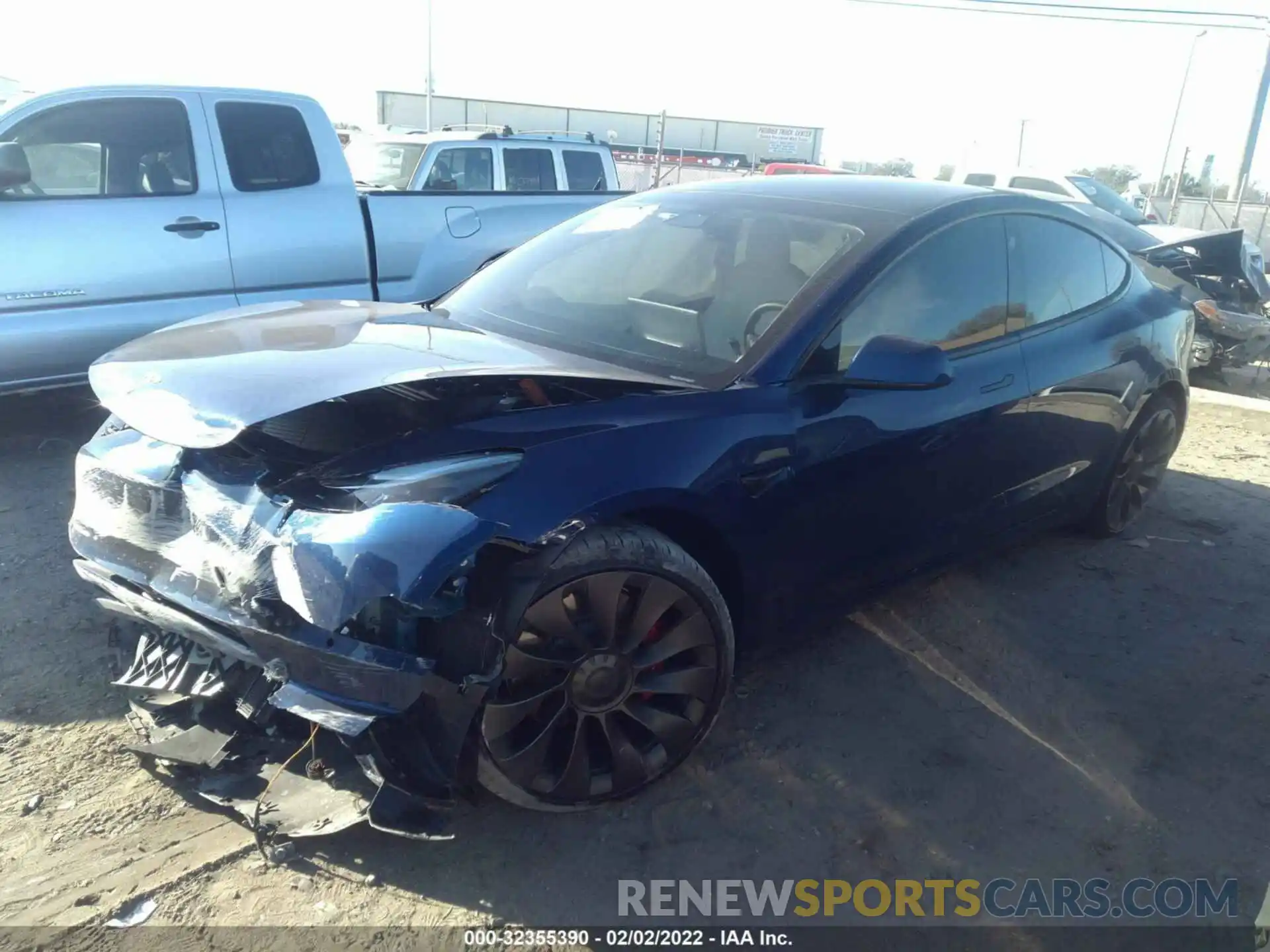 2 Photograph of a damaged car 5YJ3E1EC7MF055141 TESLA MODEL 3 2021