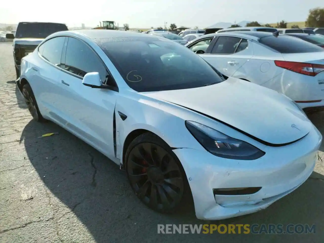 1 Photograph of a damaged car 5YJ3E1EC8MF015750 TESLA MODEL 3 2021