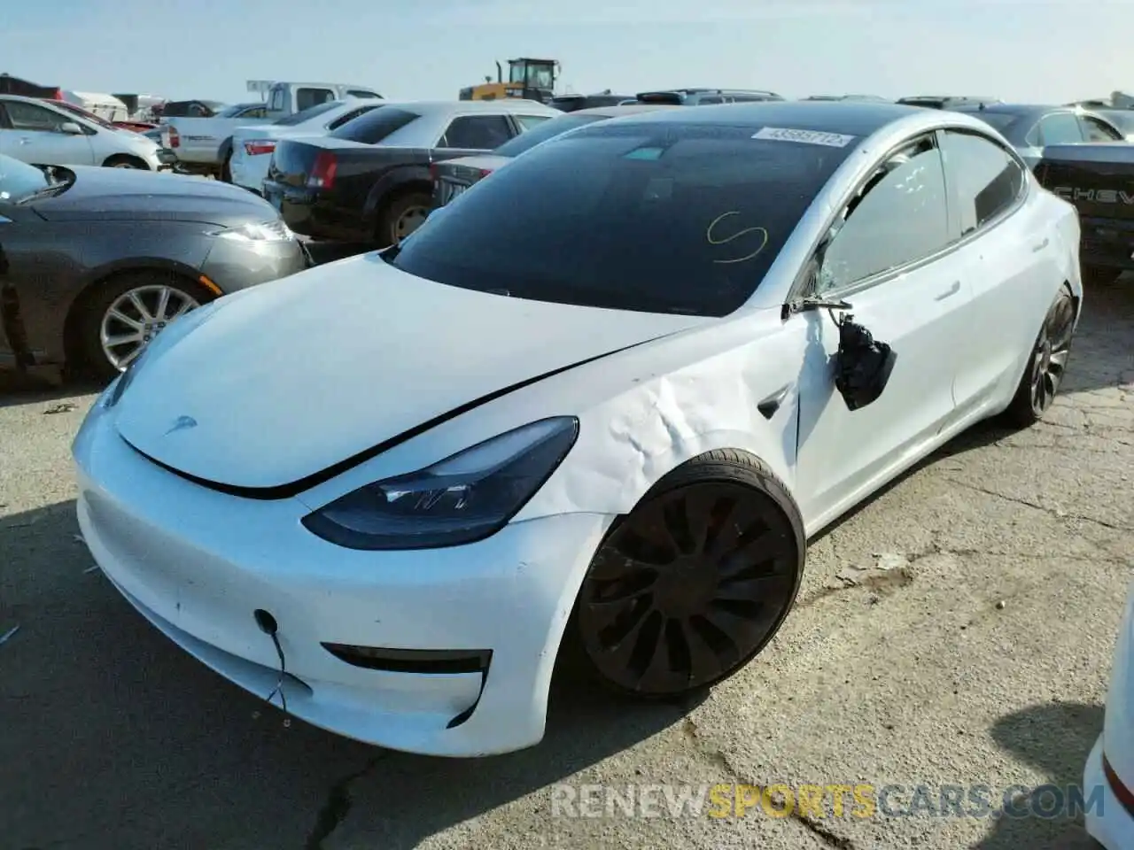 2 Photograph of a damaged car 5YJ3E1EC8MF015750 TESLA MODEL 3 2021