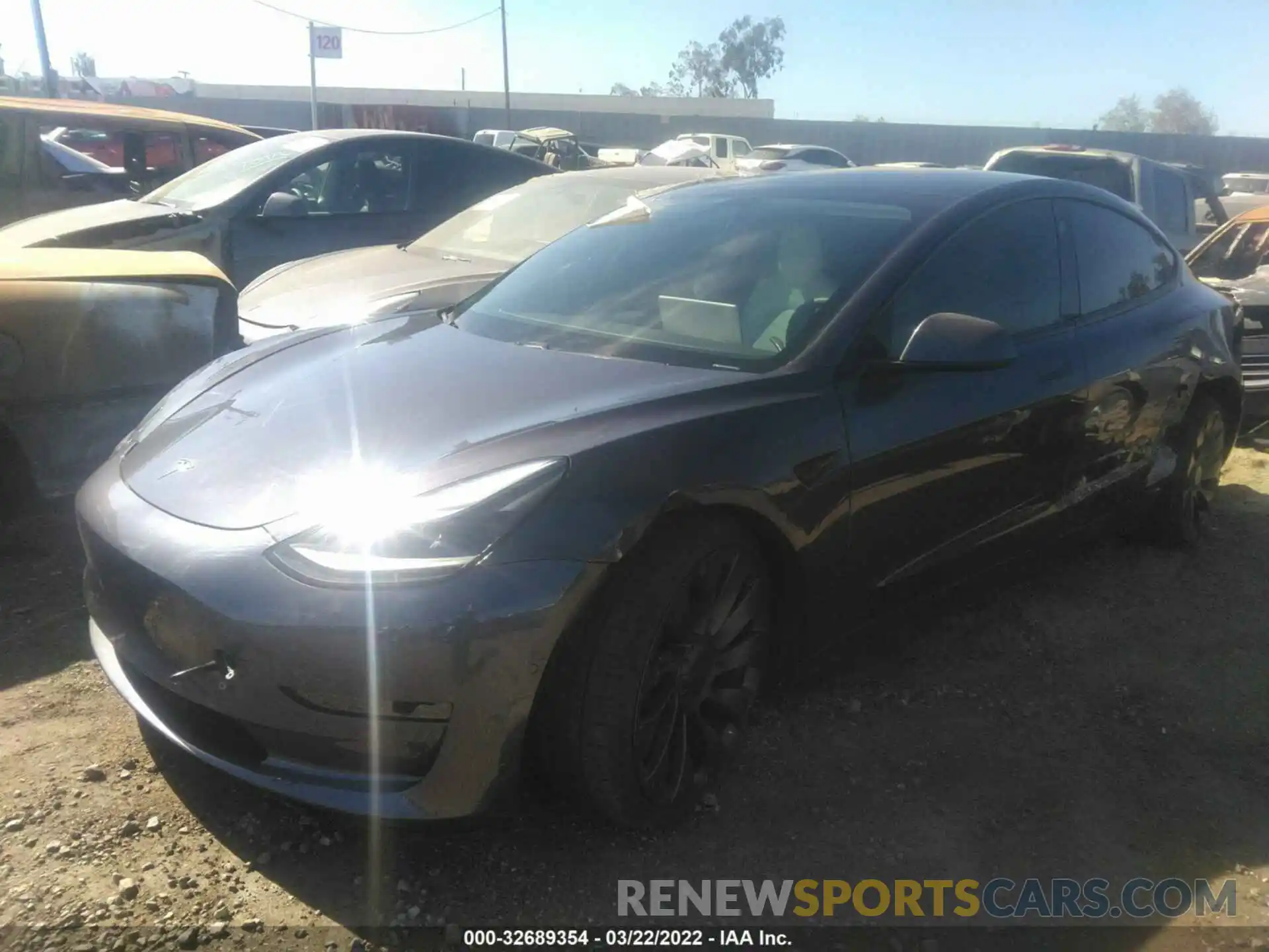 2 Photograph of a damaged car 5YJ3E1EC8MF055133 TESLA MODEL 3 2021