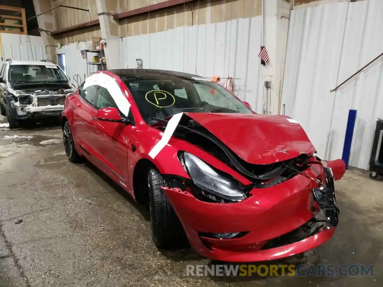 1 Photograph of a damaged car 5YJ3E1EC8MF065175 TESLA MODEL 3 2021