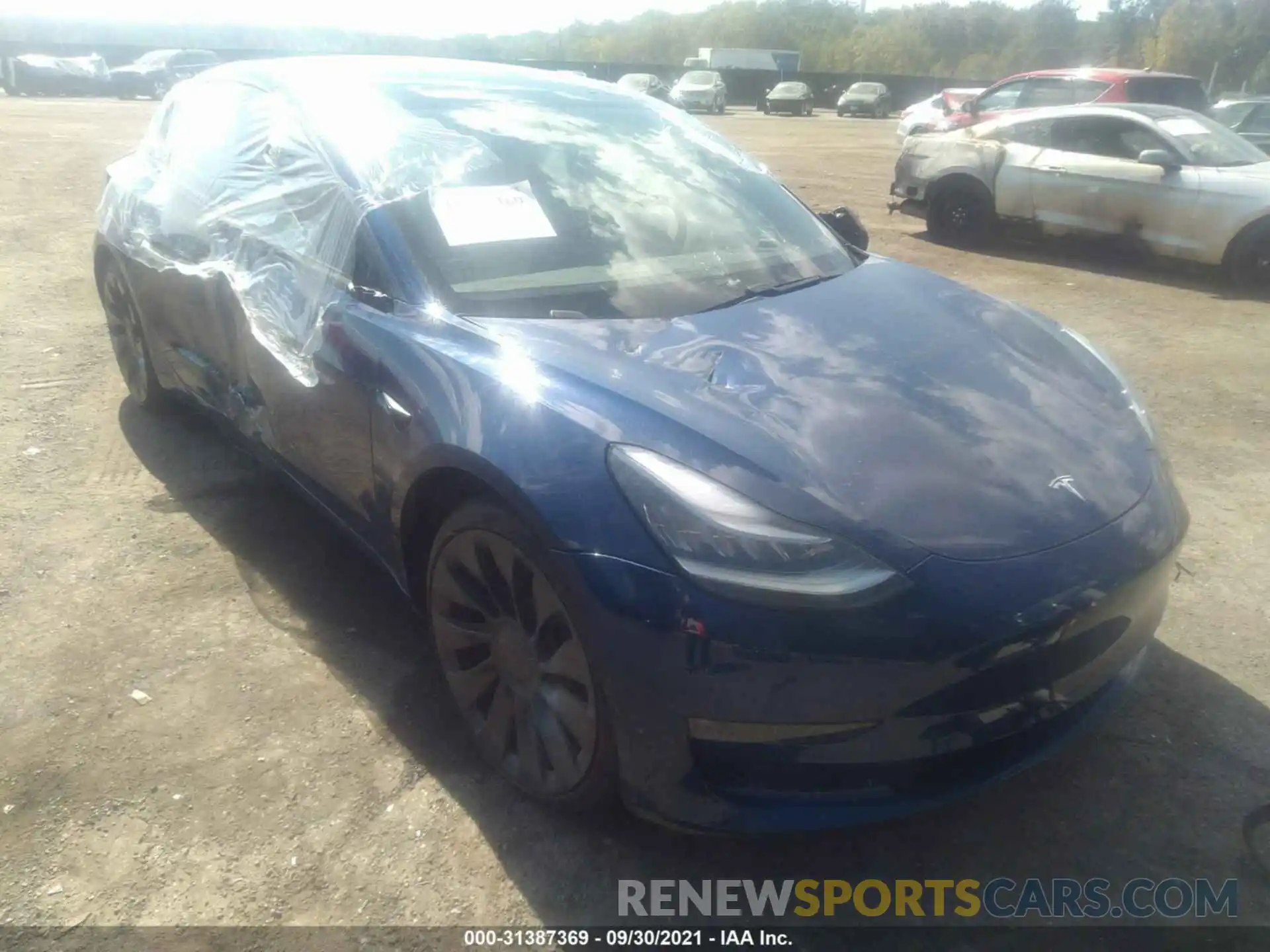 1 Photograph of a damaged car 5YJ3E1EC8MF849548 TESLA MODEL 3 2021