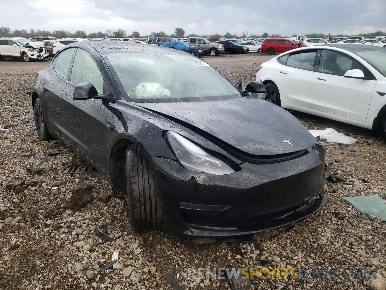 1 Photograph of a damaged car 5YJ3E1EC8MF914298 TESLA MODEL 3 2021