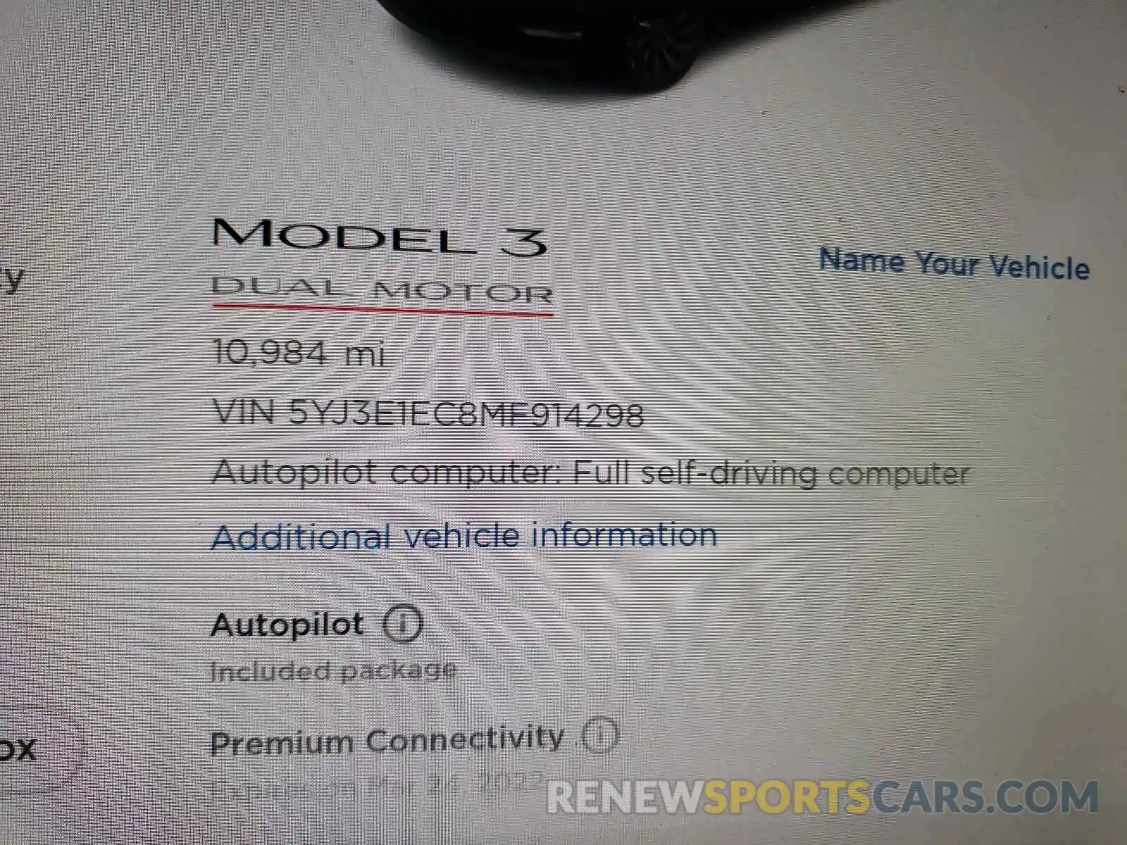 8 Photograph of a damaged car 5YJ3E1EC8MF914298 TESLA MODEL 3 2021