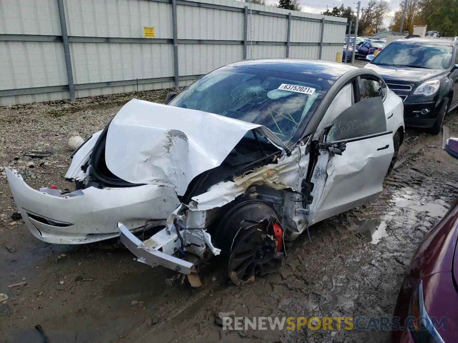 2 Photograph of a damaged car 5YJ3E1EC8MF919291 TESLA MODEL 3 2021