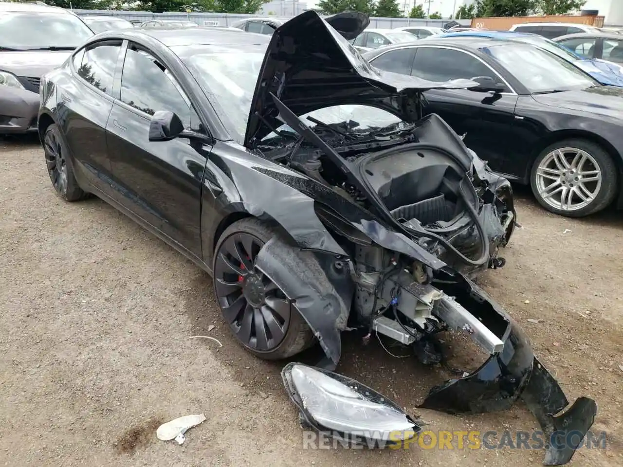 1 Photograph of a damaged car 5YJ3E1EC8MF984593 TESLA MODEL 3 2021