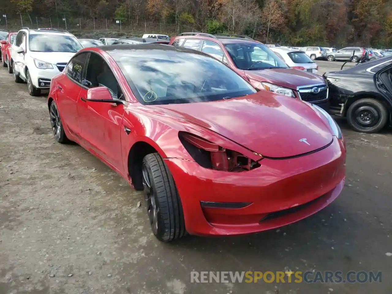 1 Photograph of a damaged car 5YJ3E1EC8MF985016 TESLA MODEL 3 2021