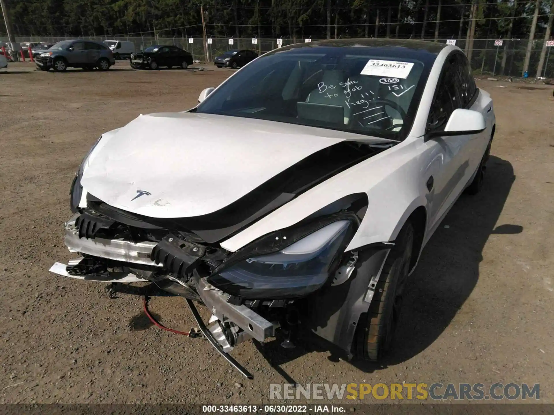 2 Photograph of a damaged car 5YJ3E1EC9MF071244 TESLA MODEL 3 2021