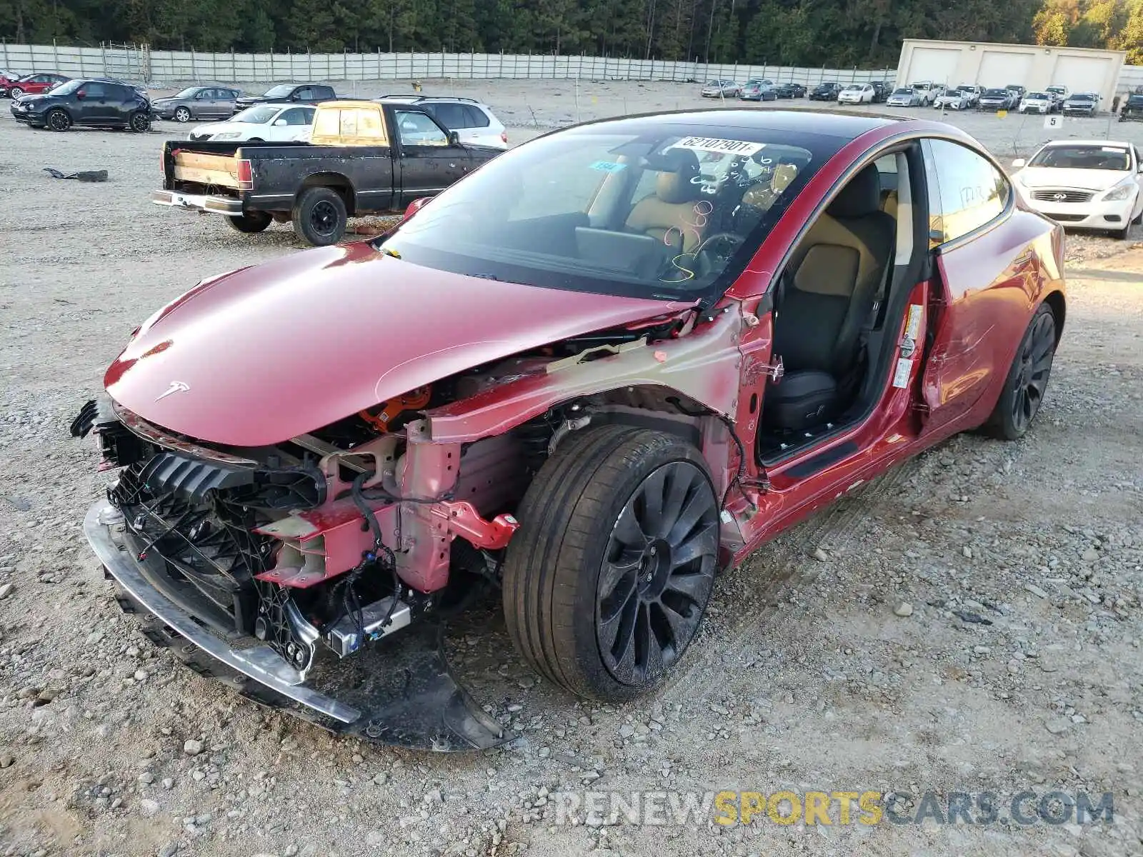 2 Photograph of a damaged car 5YJ3E1EC9MF849896 TESLA MODEL 3 2021