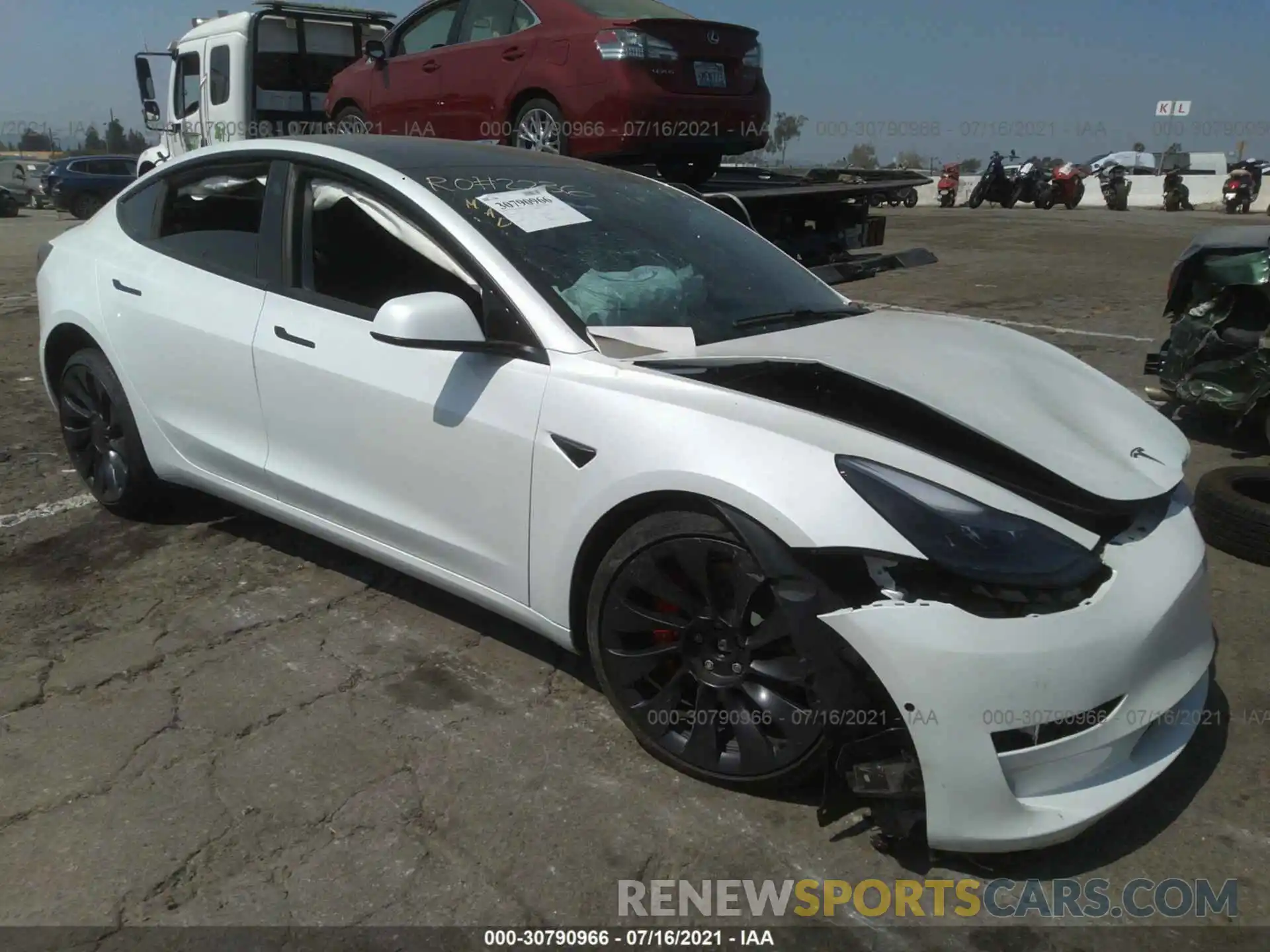 1 Photograph of a damaged car 5YJ3E1EC9MF876239 TESLA MODEL 3 2021