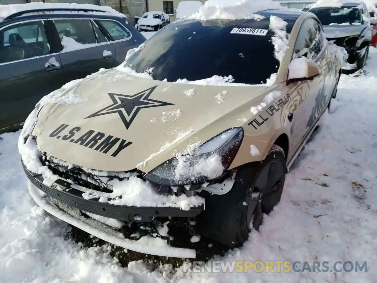 2 Photograph of a damaged car 5YJ3E1ECXMF055828 TESLA MODEL 3 2021