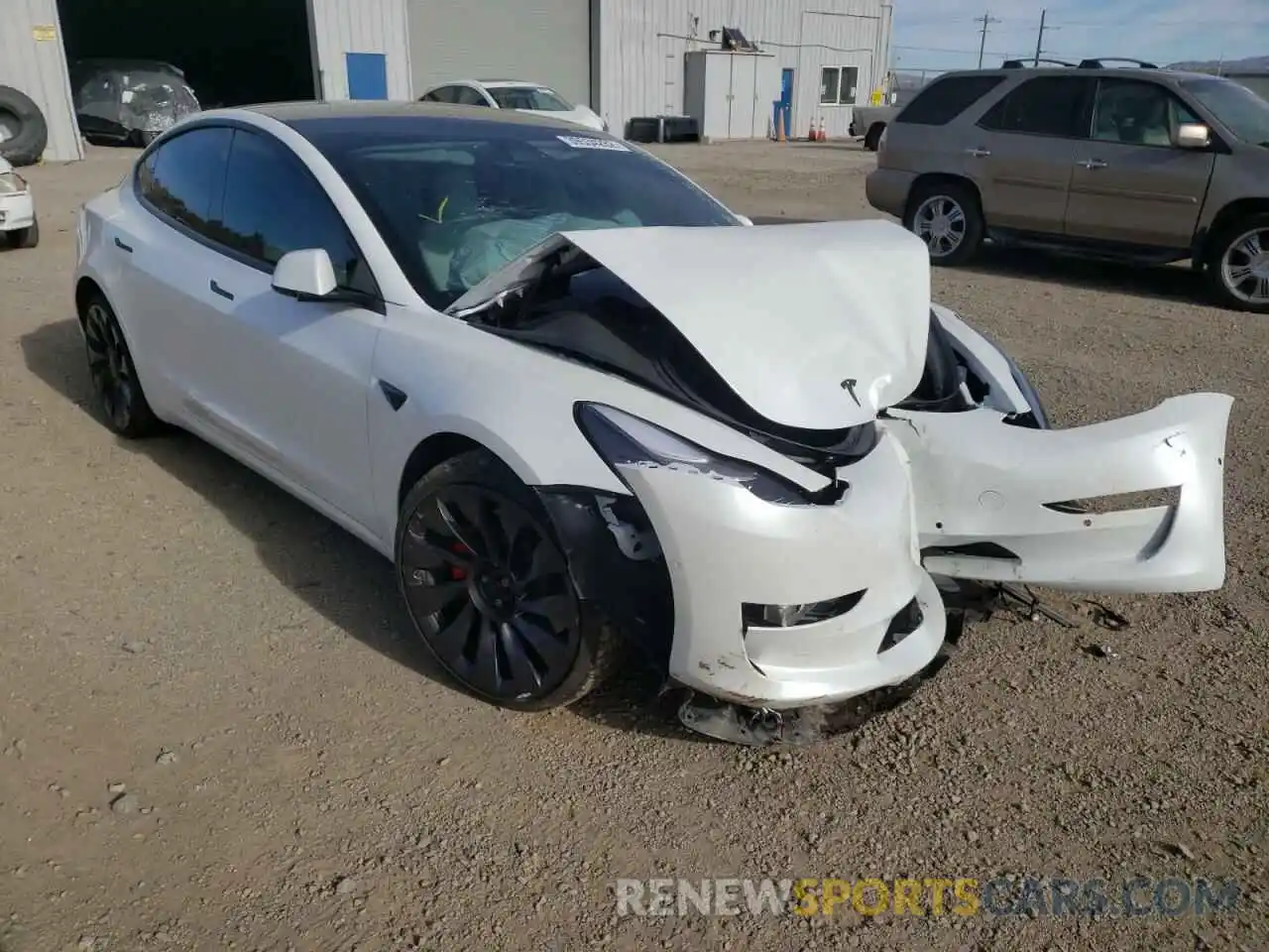 1 Photograph of a damaged car 5YJ3E1ECXMF926257 TESLA MODEL 3 2021