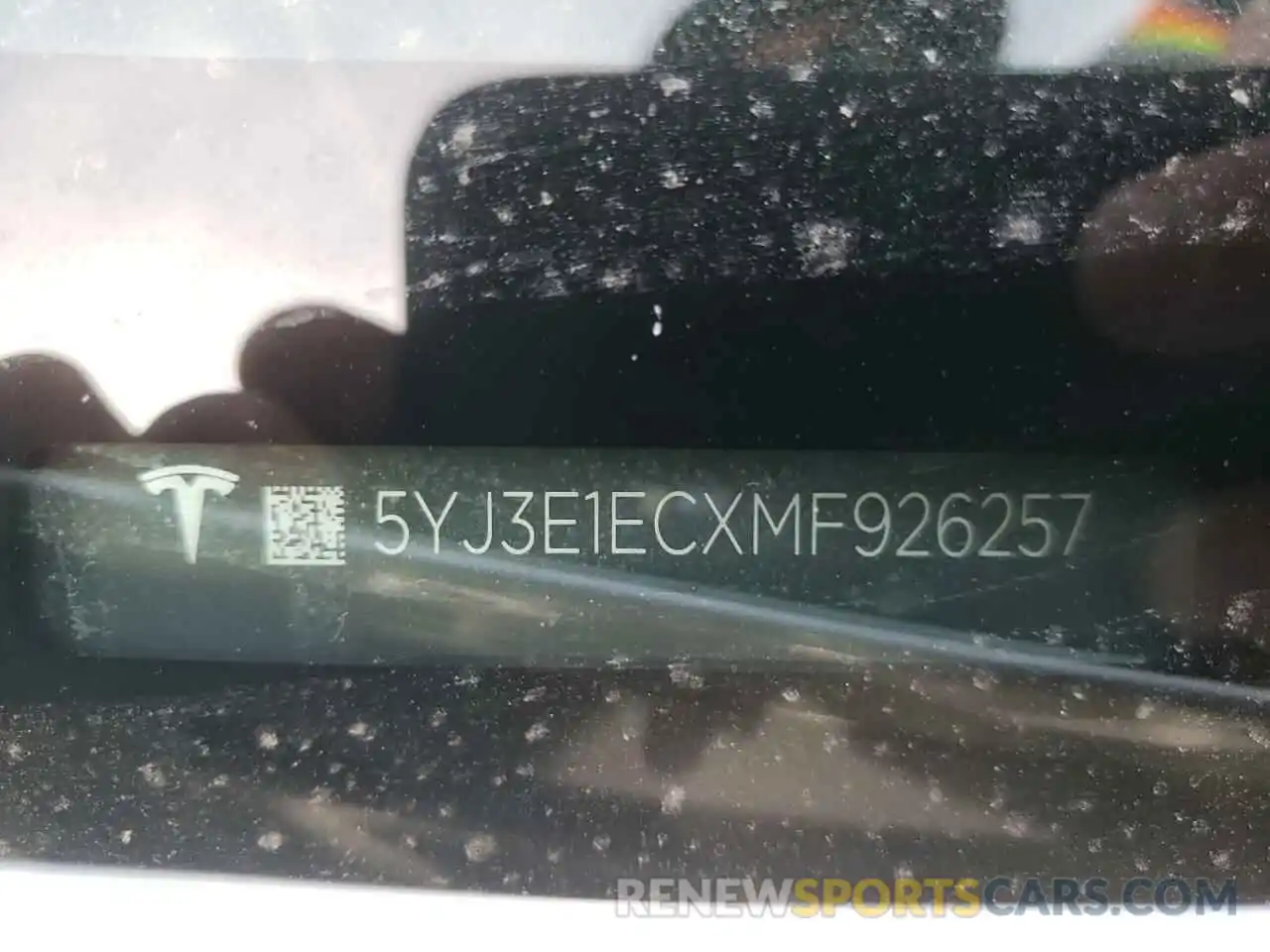 10 Photograph of a damaged car 5YJ3E1ECXMF926257 TESLA MODEL 3 2021