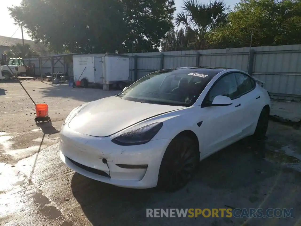 2 Photograph of a damaged car 5YJ3E1ECXMF991058 TESLA MODEL 3 2021