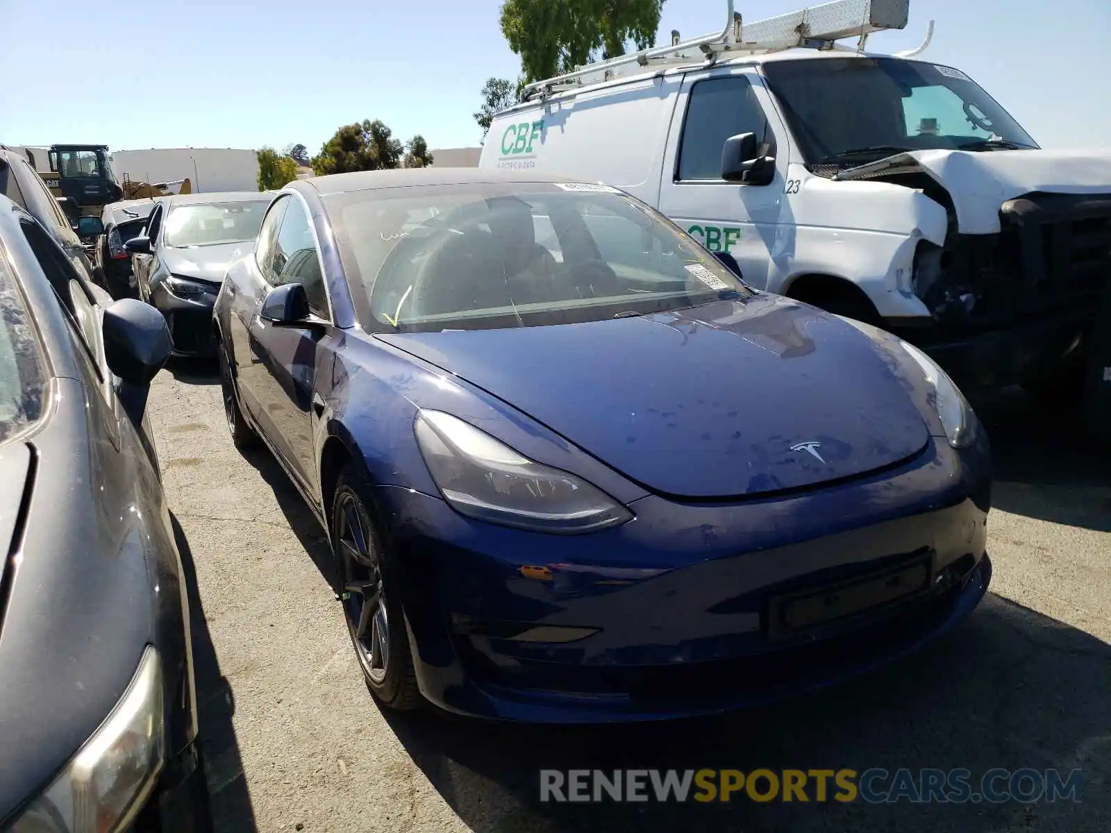 1 Photograph of a damaged car 5YJ3E7EB4MF942318 TESLA MODEL 3 2021