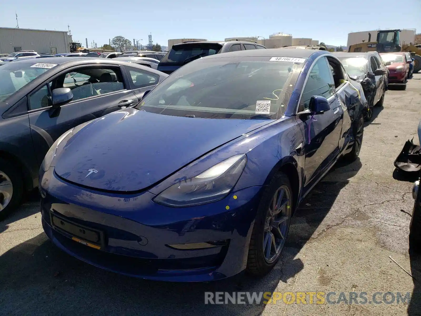 2 Photograph of a damaged car 5YJ3E7EB4MF942318 TESLA MODEL 3 2021